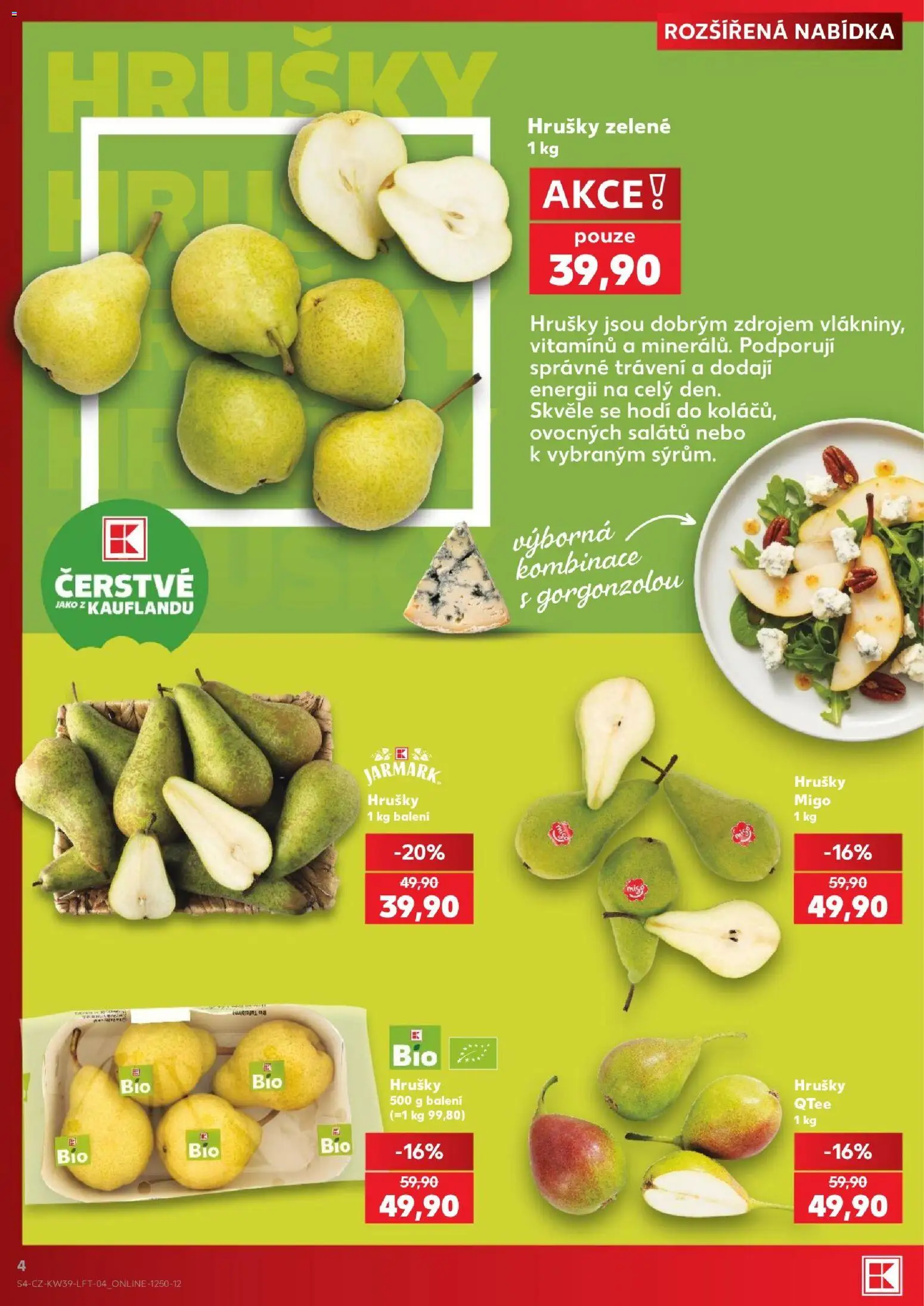Kaufland leták - Kolín od 23.09.2026 | Strana: 4 | Produkty: Hrušky
