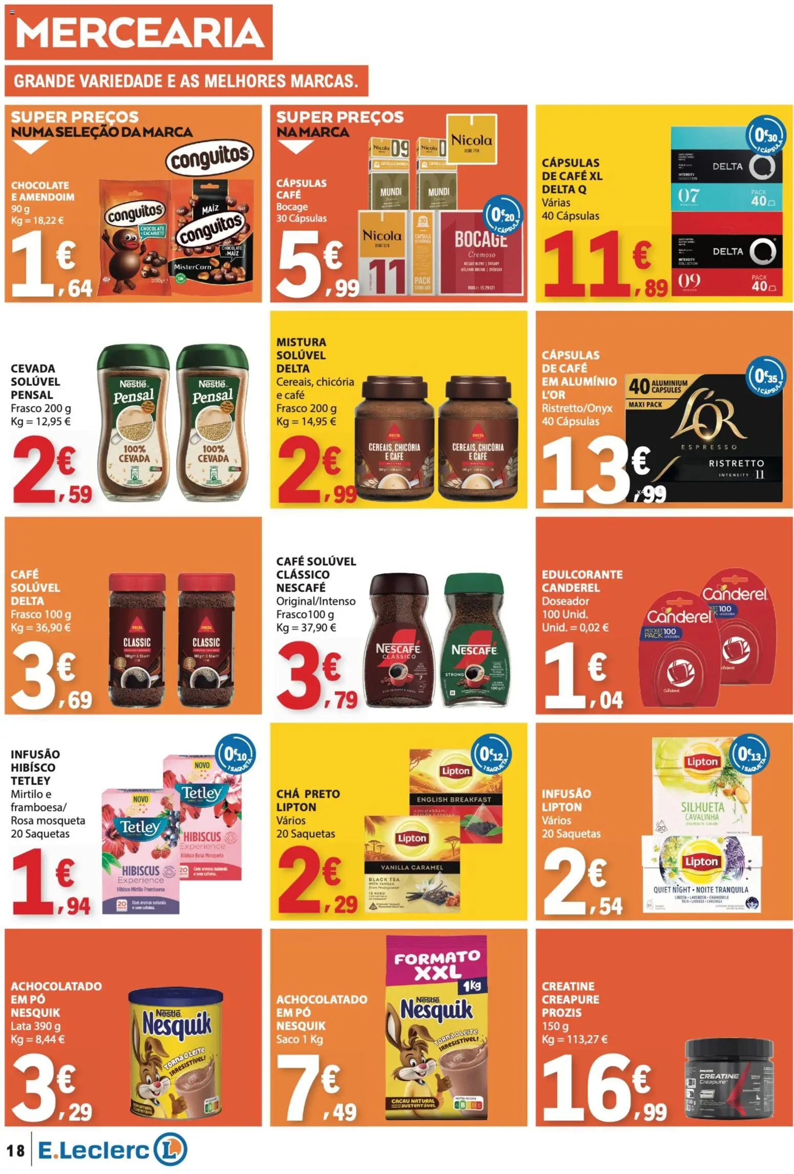 E.Leclerc folheto Semanal Aniversário 31 │ válido de 22/10/2026 | Página: 18 | Produtos: Pó, Café solúvel, Cápsulas, Nestlé