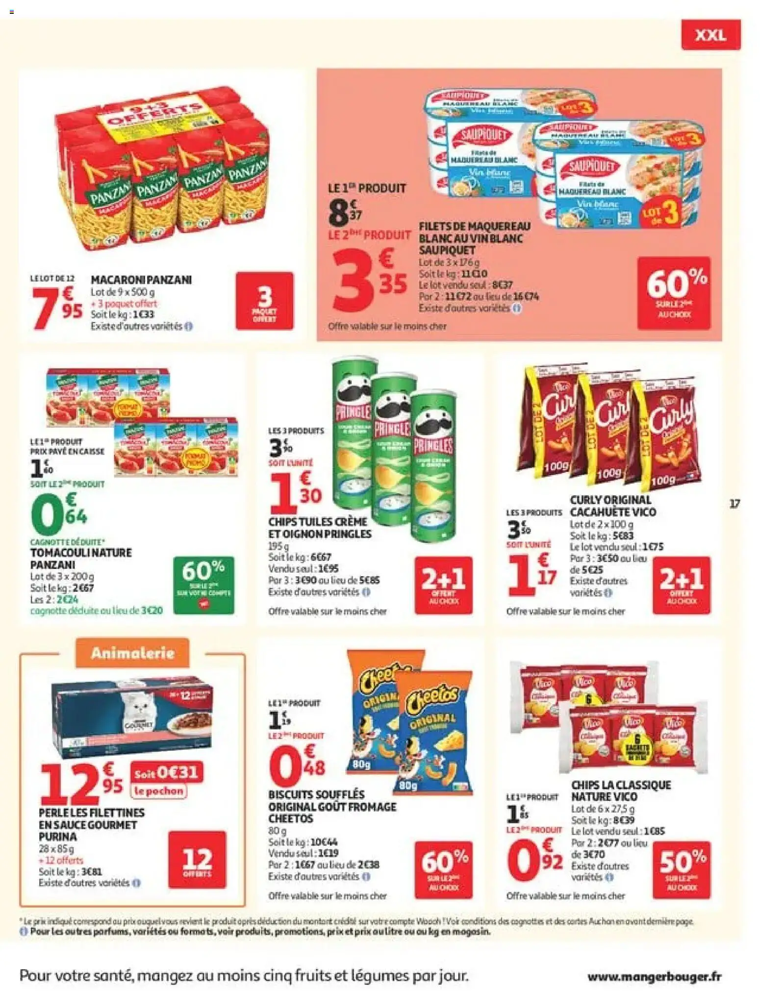 {H1} | Page: 17 | Produits: Macaroni, Fruits, Oignon, Chips