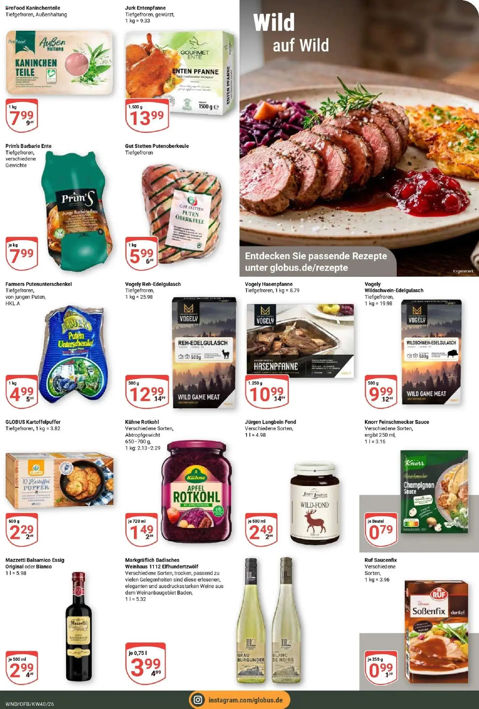 Globus Prospekt St. Wendel (ab 28.09.2026) » Angebote online | Seite: 13 | Produkte: Rotkohl, Balsamico, Essig, Knorr
