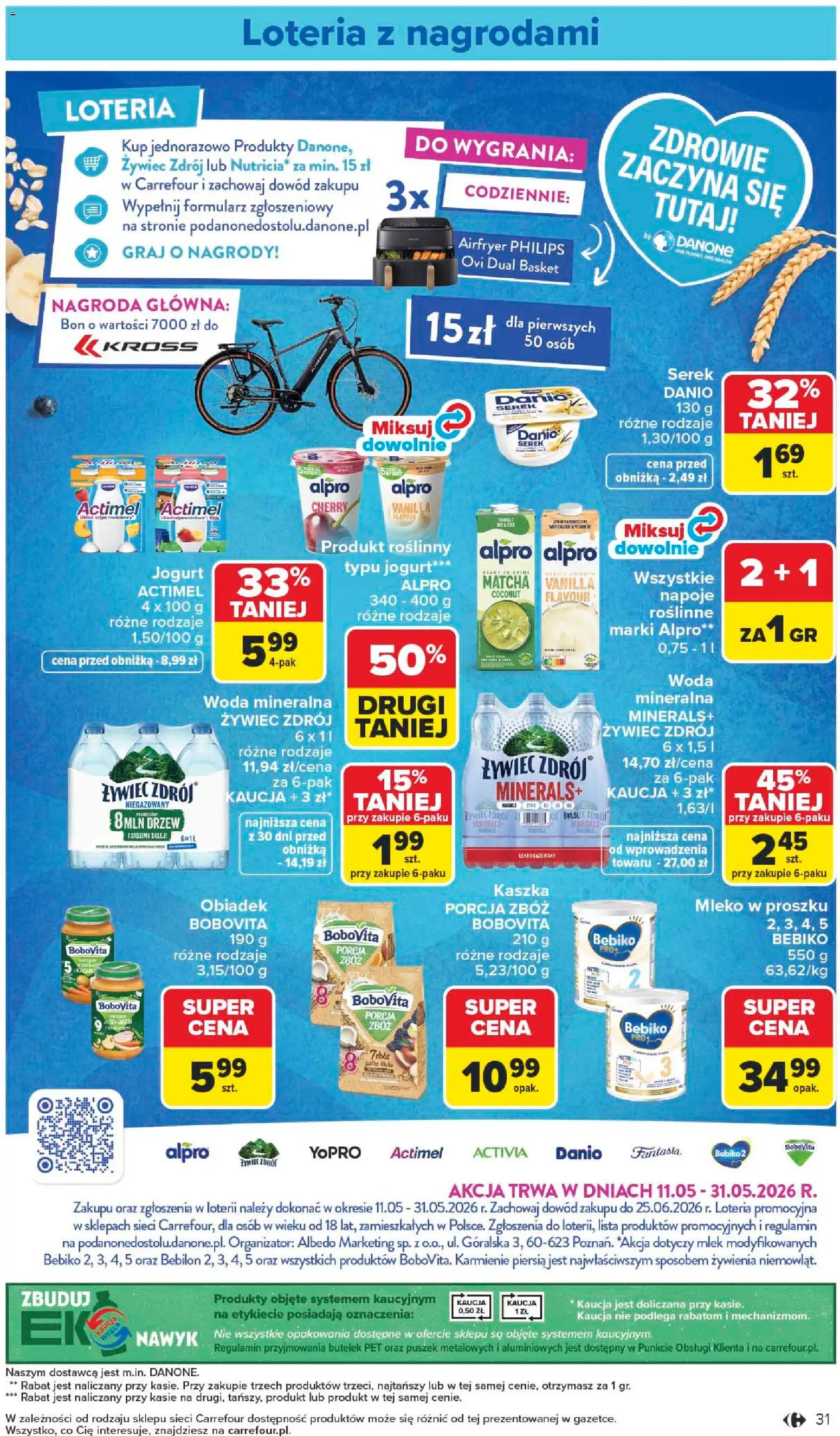 Carrefour gazetka od 25.05.2026 | Strona: 33 | Produkty: Mleko w proszku, Serek, Jogurt, Woda