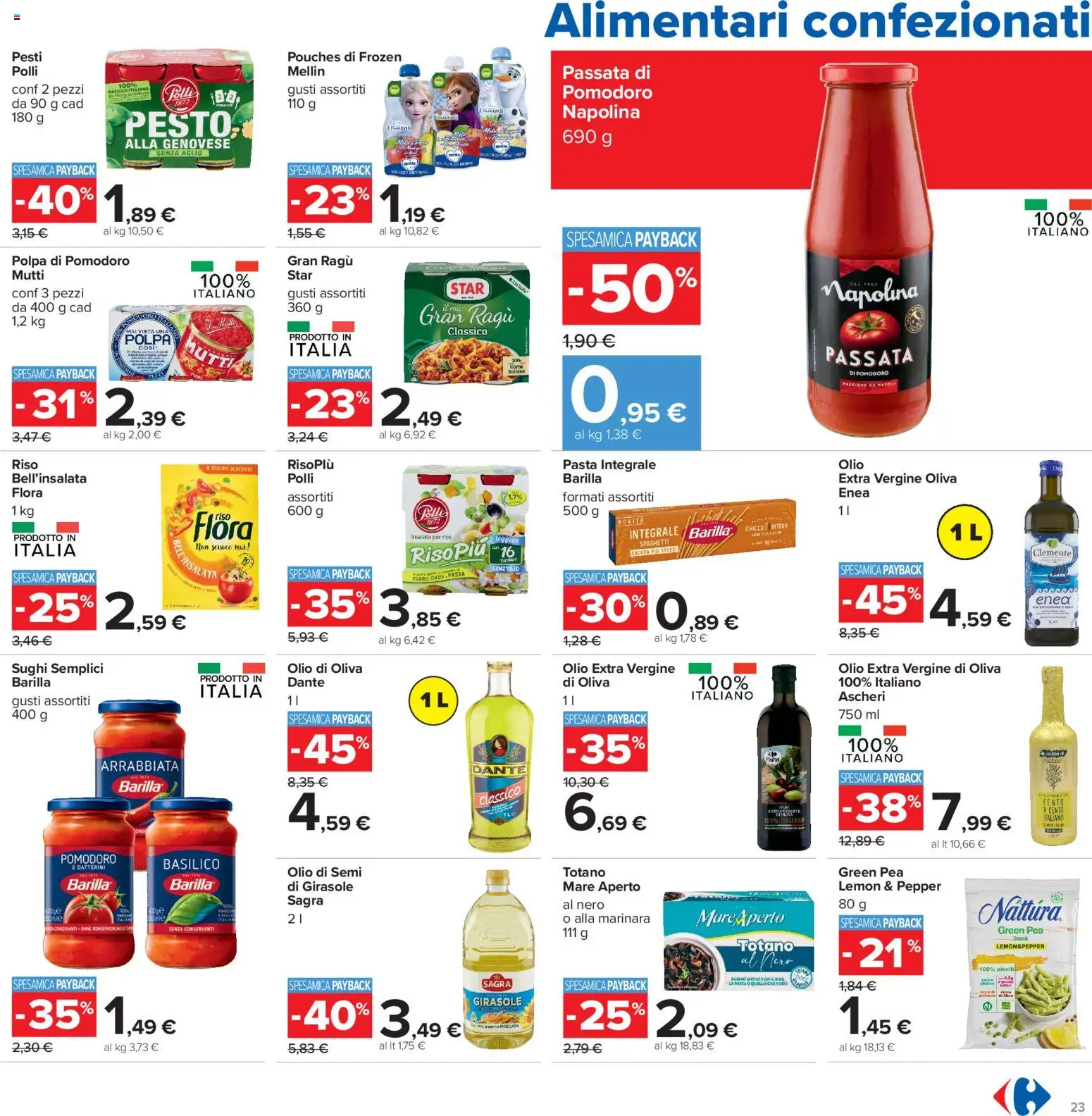 Volantino Carrefour del 06/08/2026 | Pagina: 23 | Prodotti: Pomodoro, Aglio, Ragú, Olio di Oliva