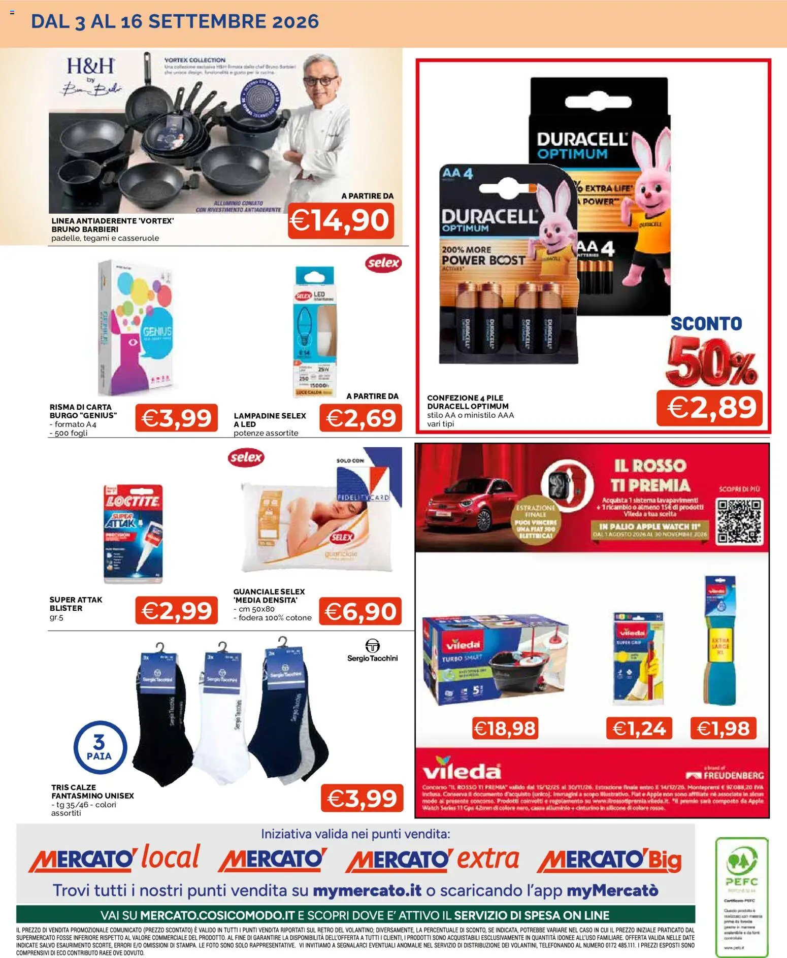 Volantino Mercatò del 03/09/2026 | Pagina: 36 | Prodotti: Pile, Apple Watch, Guanciale, Lampadine