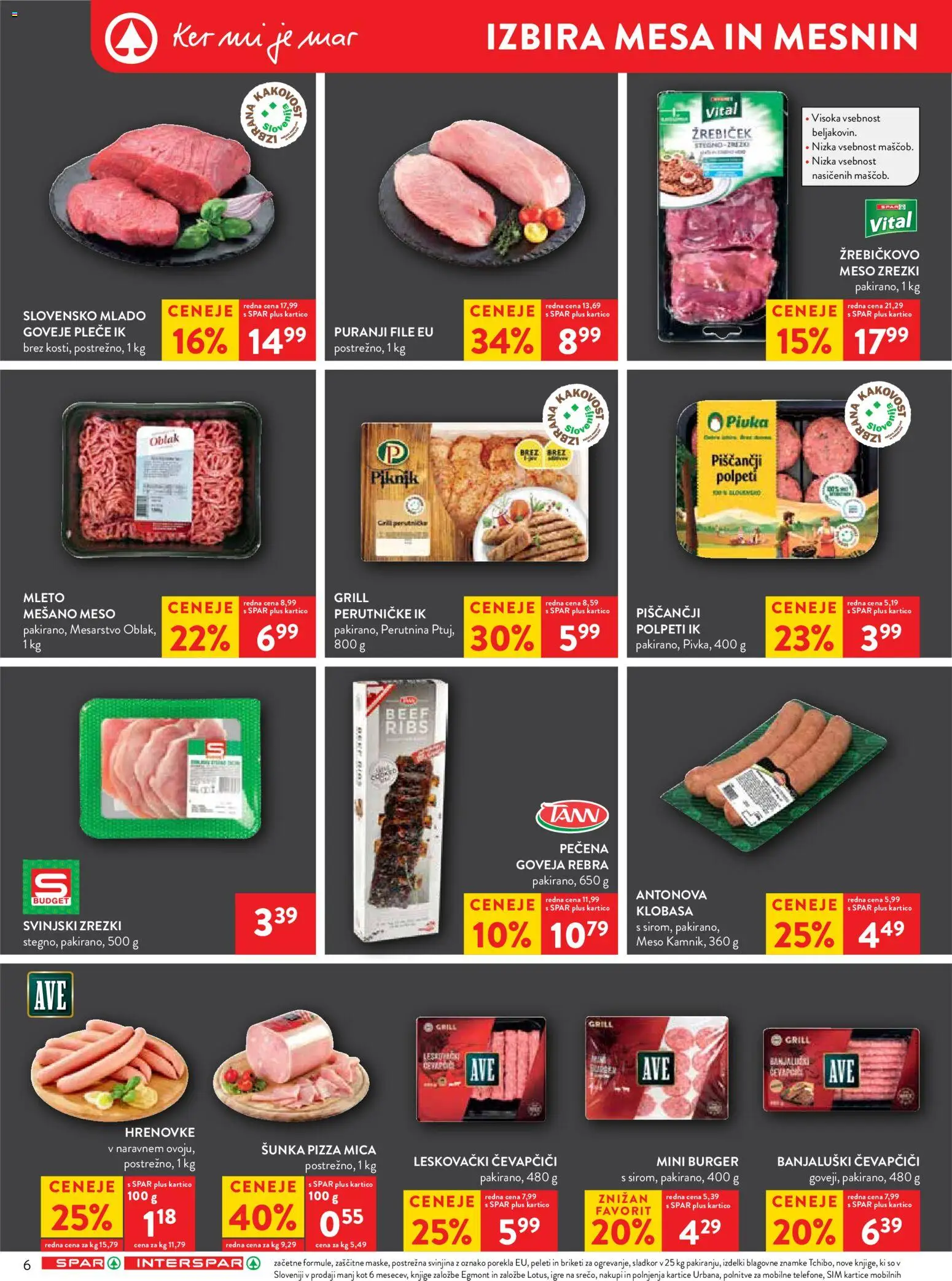Novi Spar katalog ponudbe – veljaven od 09.09.2026 | Stran: 8 | Izdelki: Zrezki, Grill, Briketi, Sladkor