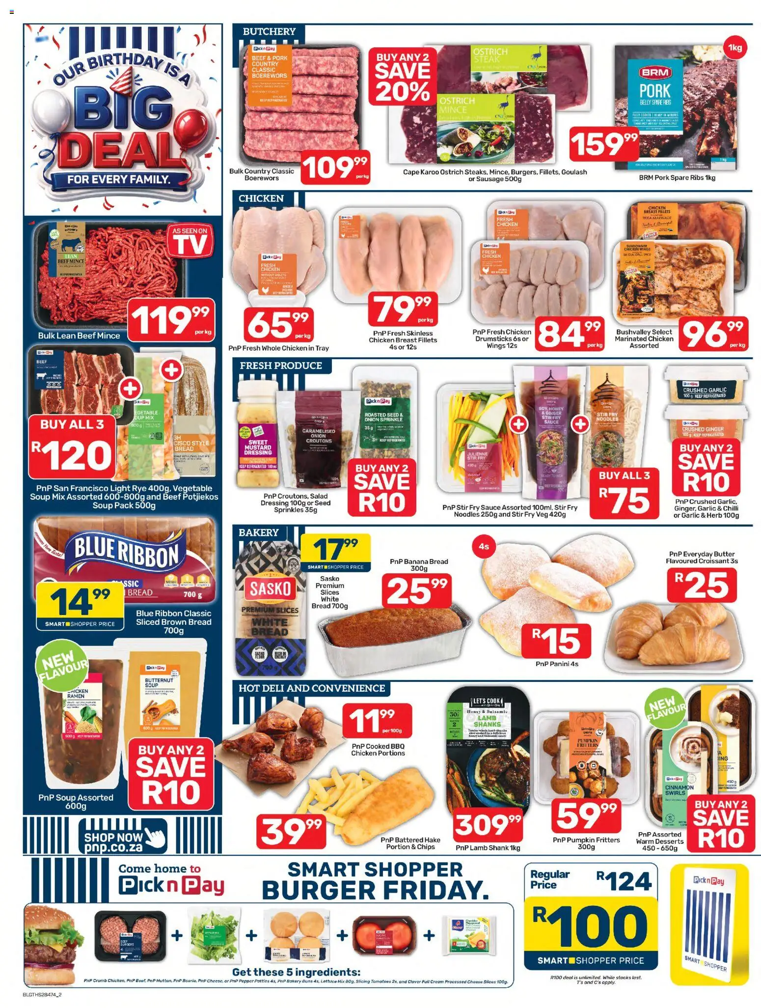 New Pick n Pay catalogue – valid from 24/07/2026 | Page: 2 | Products: Tray, Ribs, Bread, Pork