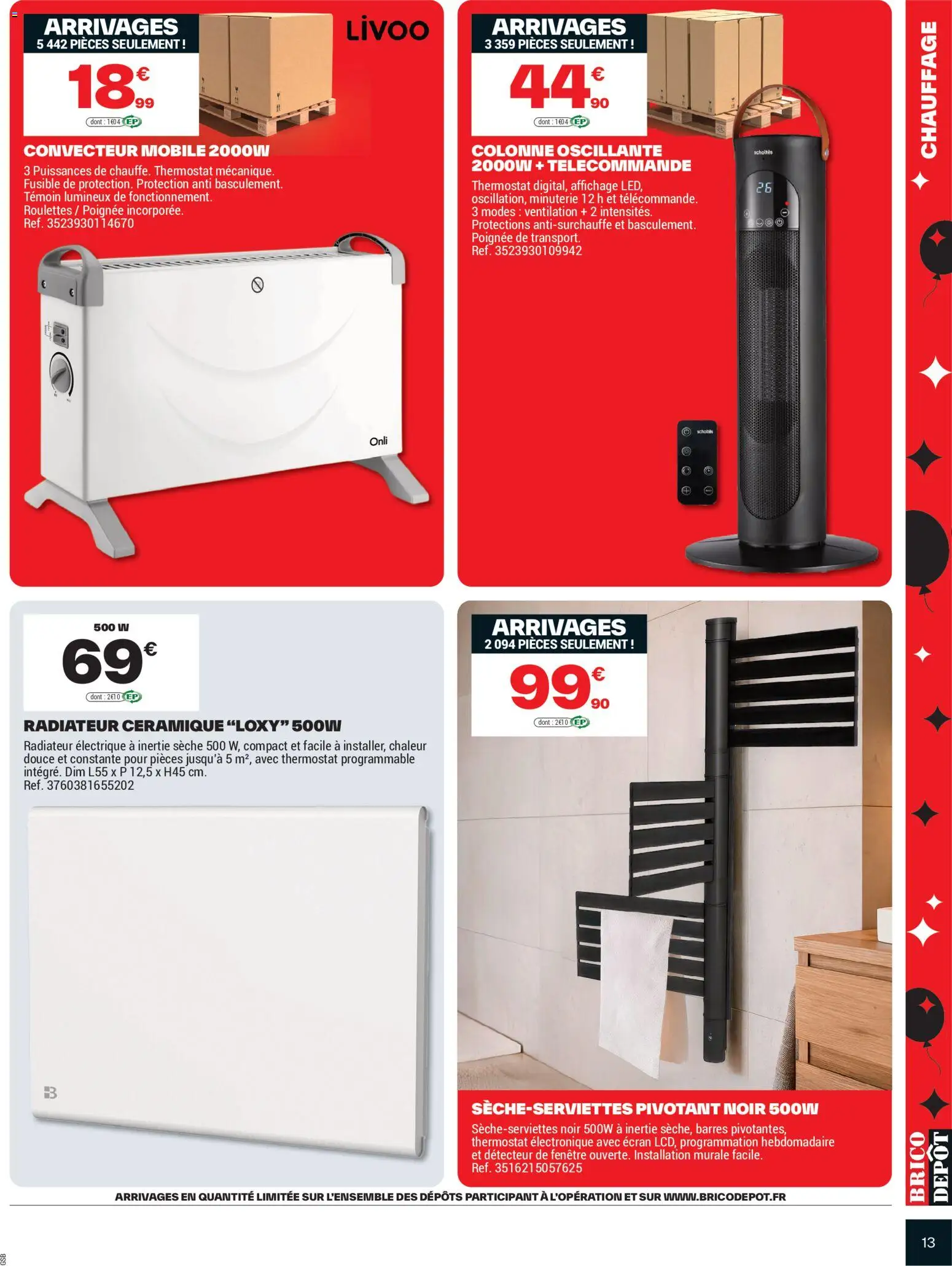 {H1} | Page: 13 | Produits: Colonne, Convecteur, Radiateur, Télécommande