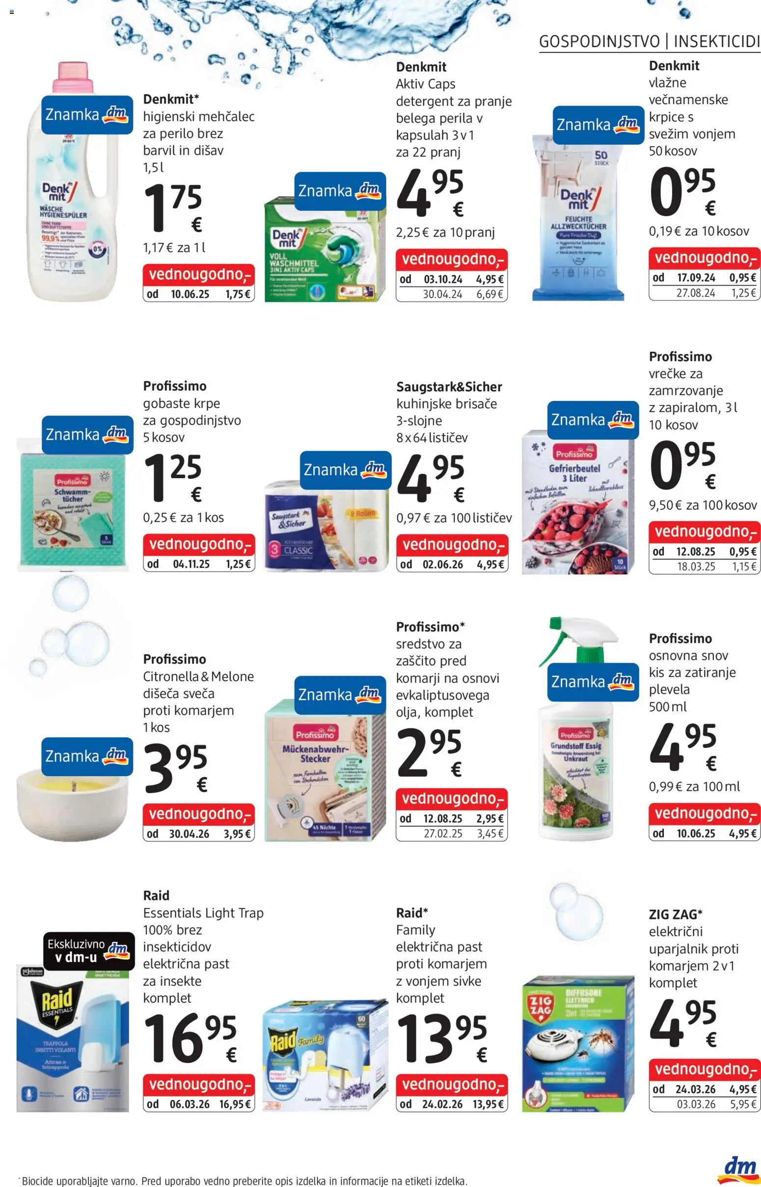 Novi DM Drogerie Markt katalog ponudbe – veljaven od 01.07.2026 | Stran: 27 | Izdelki: Sveča, Kis, Kuhinjske brisače, Detergent
