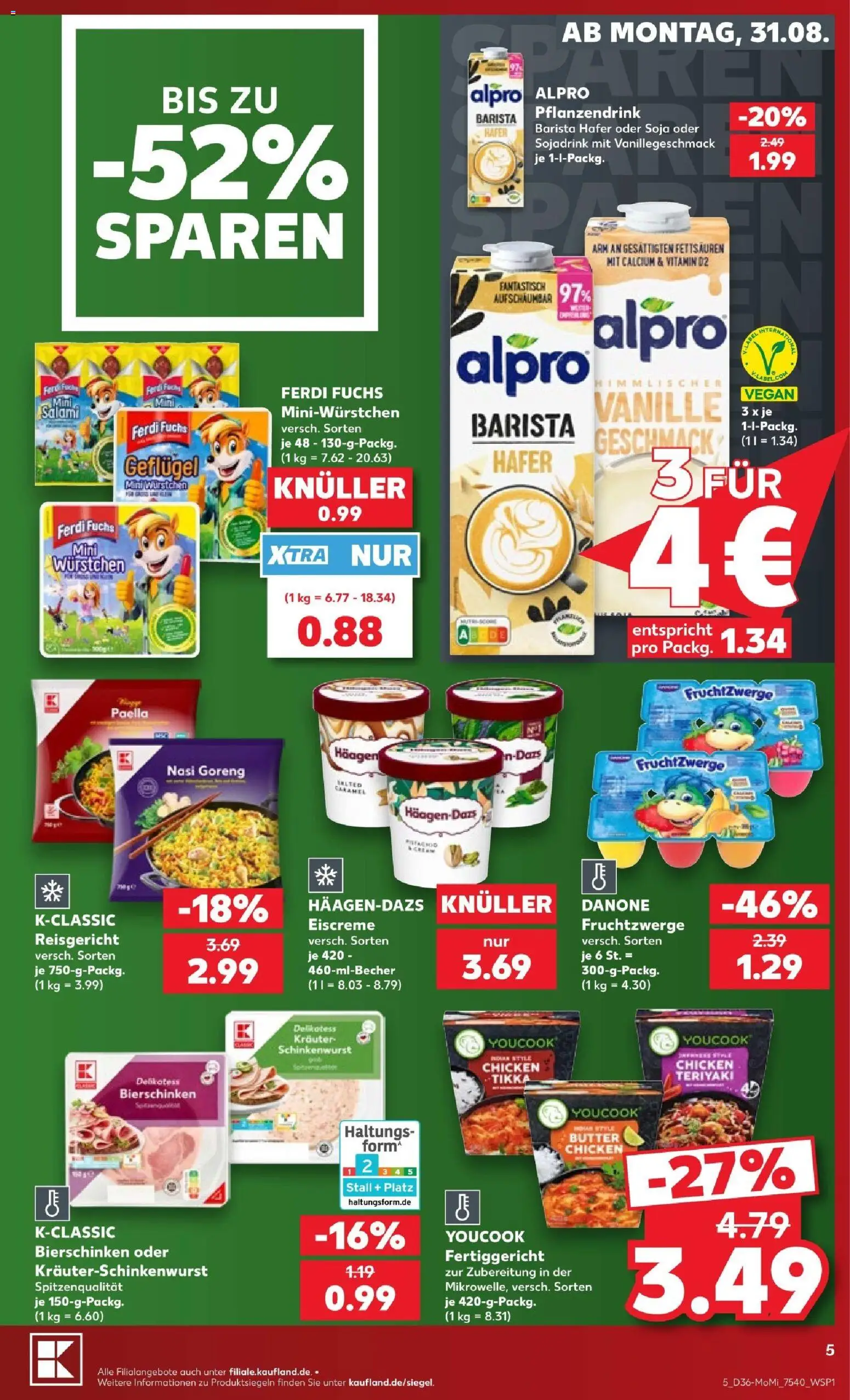 Kaufland Prospekt Jena – gültig ab 31.08.2026 | Seite: 5 | Produkte: Butter, Eiscreme, Vanille, Salami