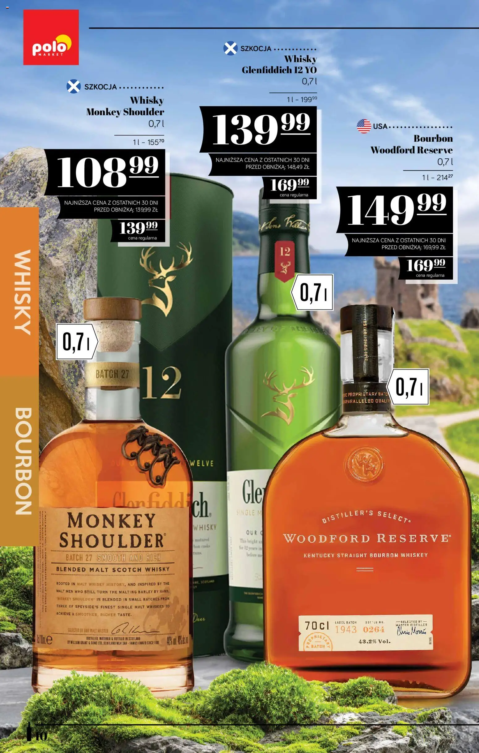 POLOmarket katalog - Alkoholi od 13.08.2026 | Strona: 10 | Produkty: Bourbon, Whisky Glenfiddich, Glenfiddich 12, Monkey shoulder