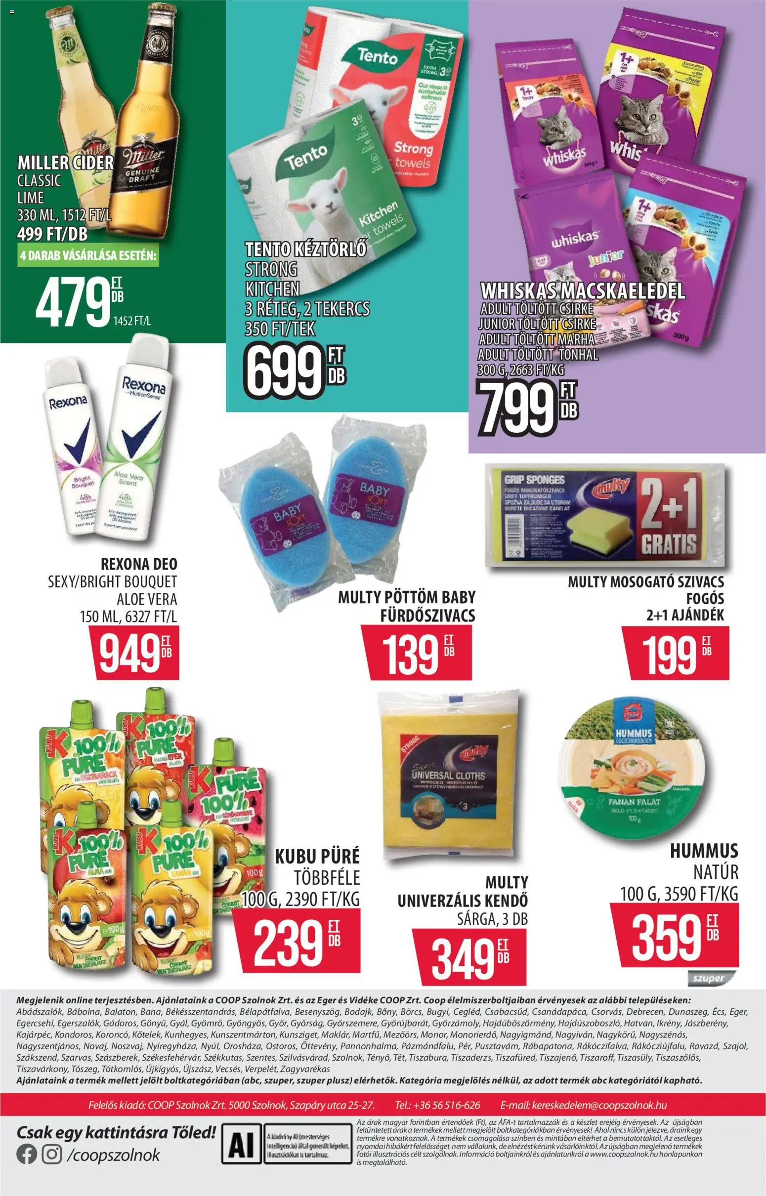 COOP Szolnok akciós ujság - amely érvényes a következő dátumtól: 2026.09.10. | Oldal: 16 | Termékek: Tonhal, Macskaeledel, Rexona, Aloe vera