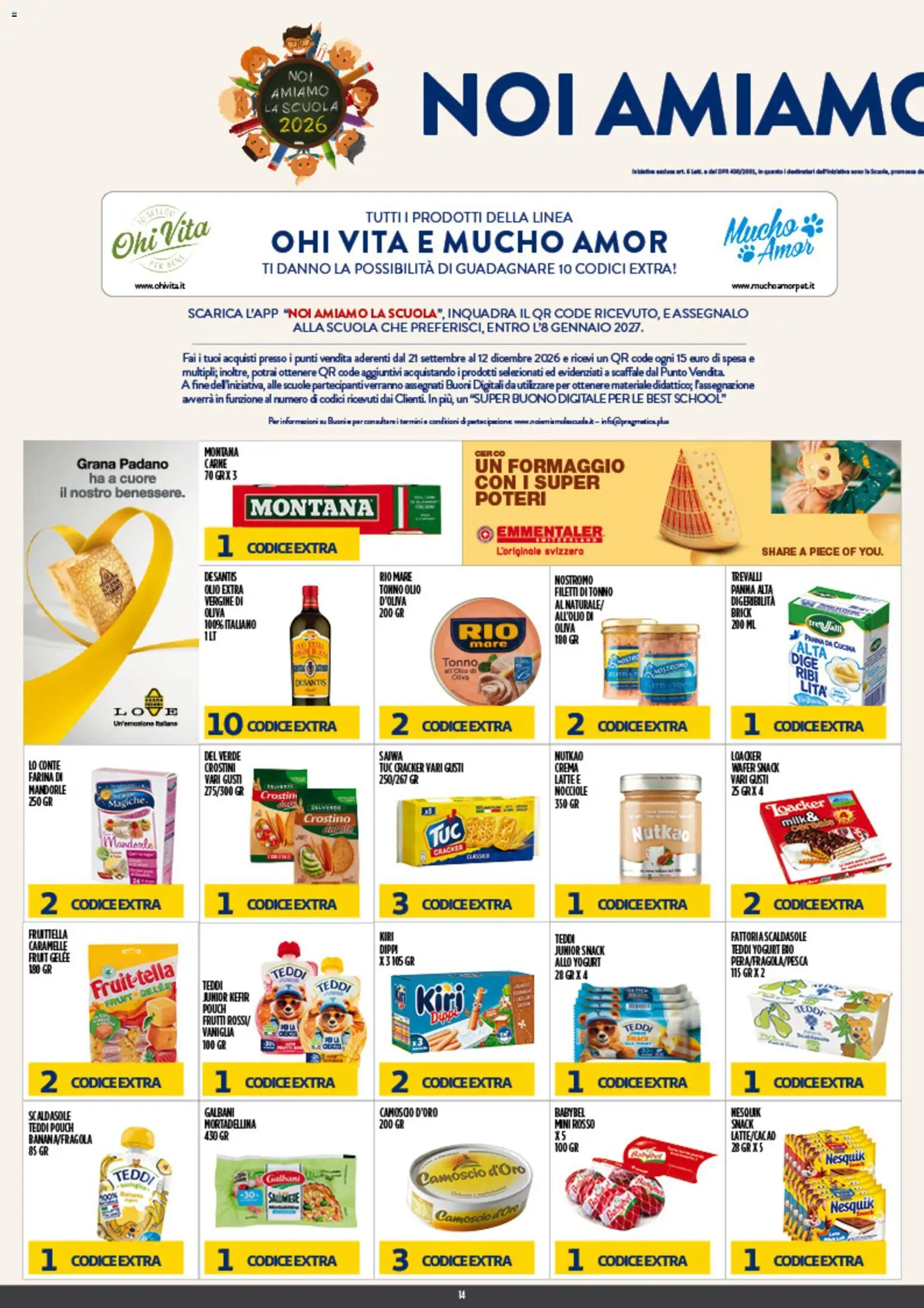 Volantino Euroesse del 21/09/2026 | Pagina: 14 | Prodotti: Formaggio, Tonno, Grana Padano, Scaffale