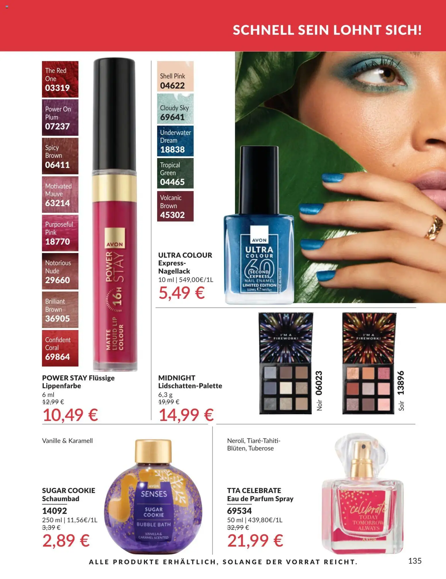 AVON Katalog Juli 2026 – gültig ab 01.07.2026 | Seite: 135 | Produkte: Parfüm, Nagellack, Eau de Parfum