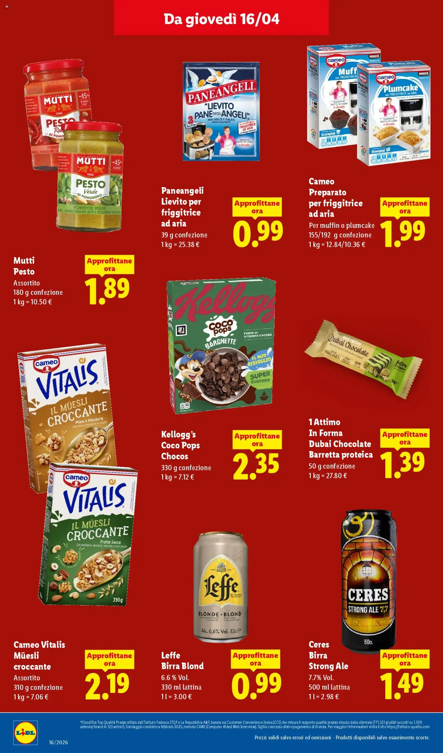 Volantino Lidl del 16.04.2026 | Pagina: 14 | Prodotti: Frutta, Top, Grana Padano, Mutti