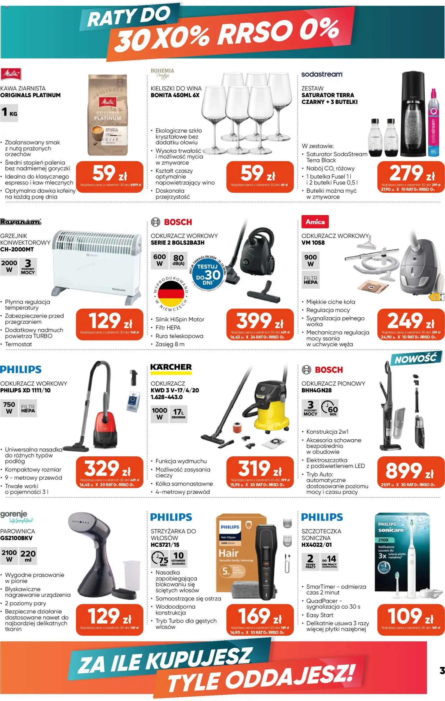 Max elektro gazetka od 01.10.2026 | Strona: 3 | Produkty: Płytki, Odkurzacz pionowy, Filtr HEPA, Wino