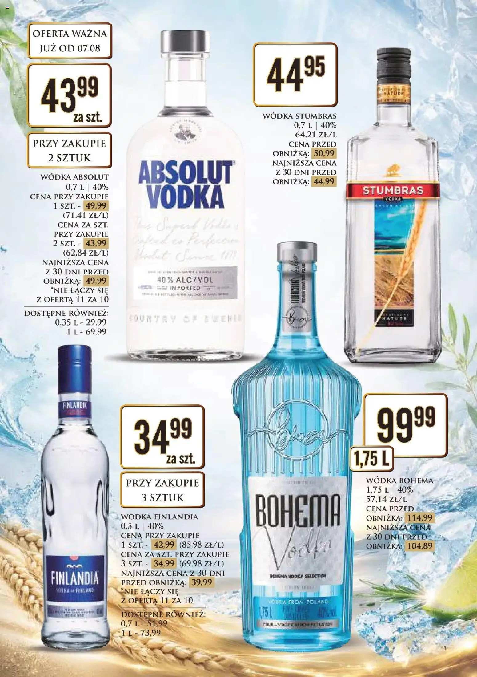Dino gazetka alkoholowa od 07.08.2026 | Strona: 3 | Produkty: Wódka finlandia, Wódka Stumbras, Vodka, Wódka