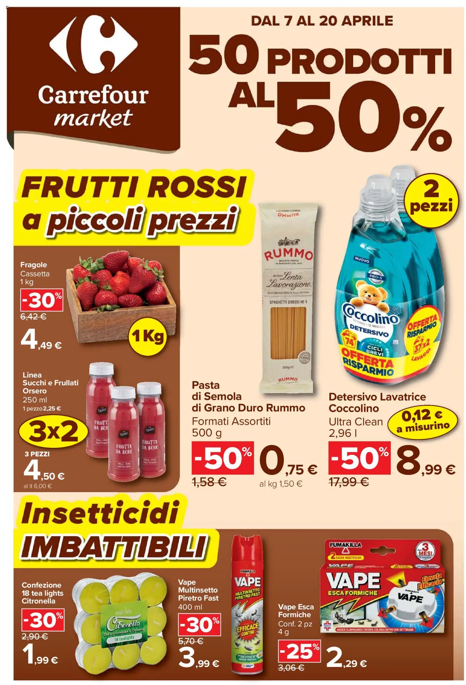 Volantino Carrefour del 07.04.2026 | Pagina: 1 | Prodotti: Citronella, Olio, Pasta, Lavatrice