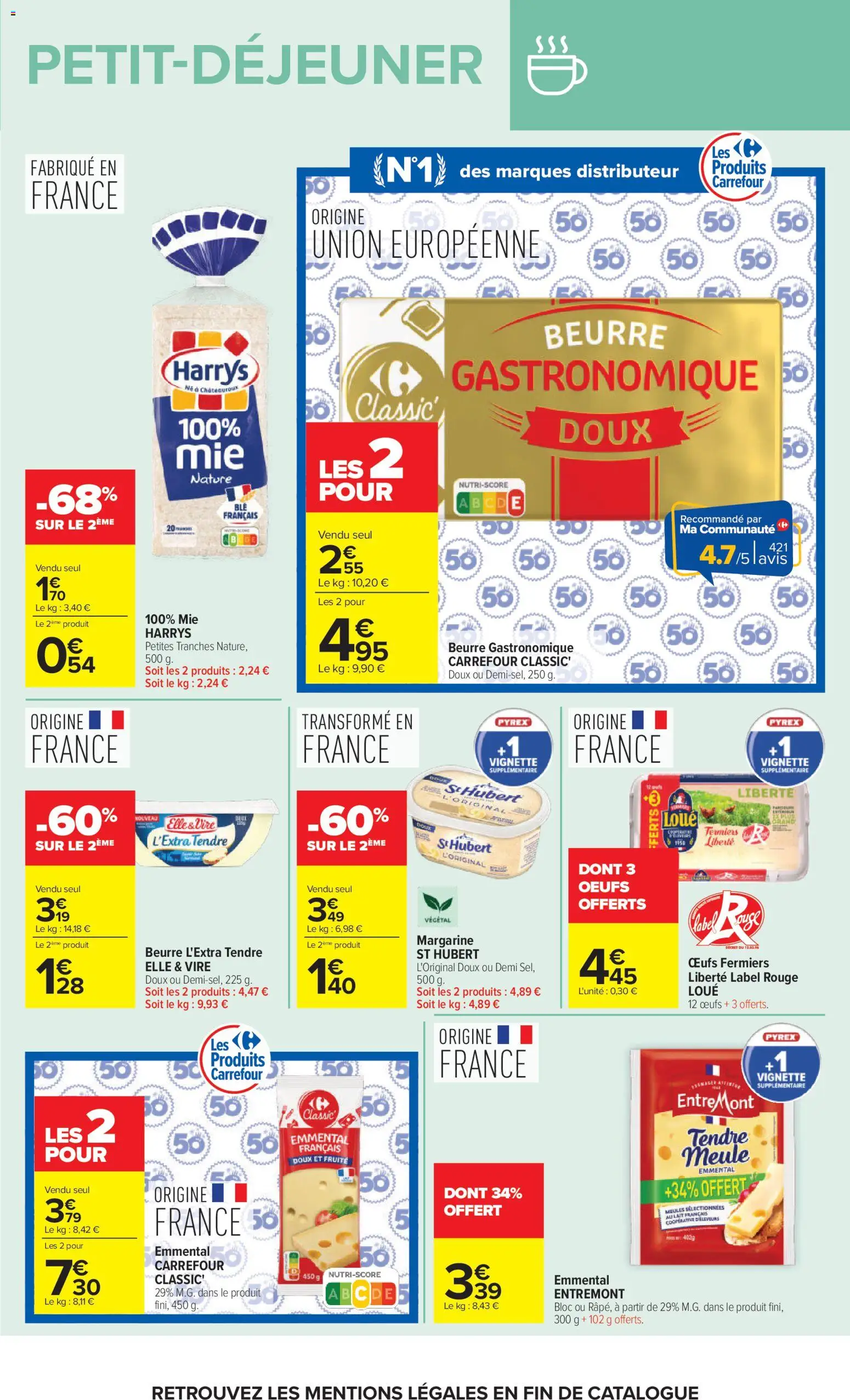 {H1} | Page: 23 | Produits: Emmental, Beurre, Œufs