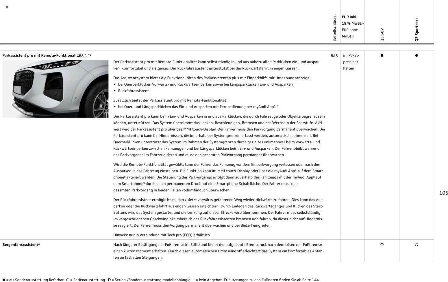 Audi Q3 – gültig ab 02.10.2026 | Seite: 105