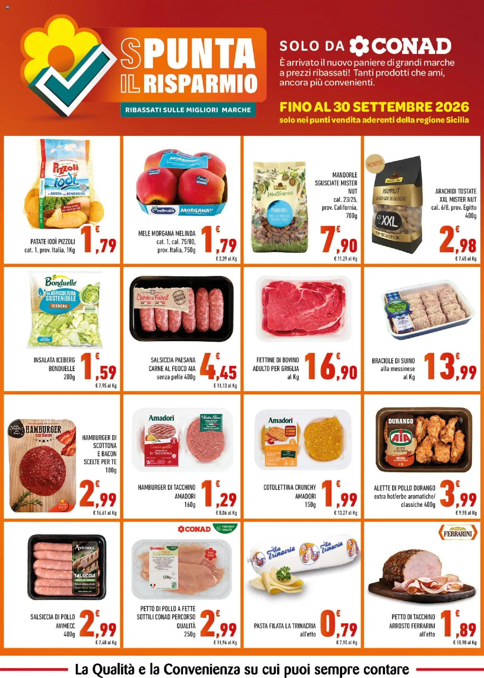 Volantino Conad del 01/08/2026 | Pagina: 2 | Prodotti: Petto di Pollo, Patate, Tacchino, Hamburger