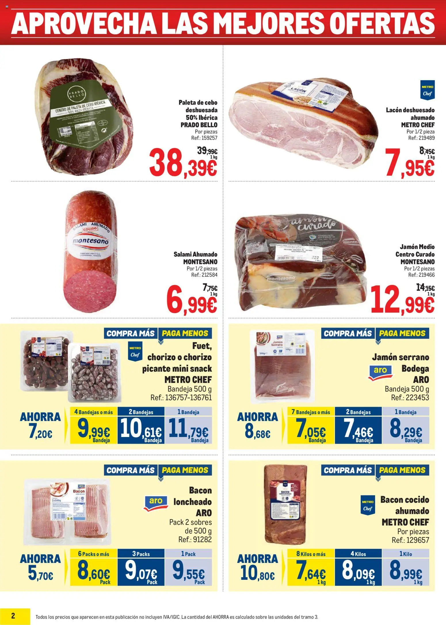 Makro Precios Canarias │ válido desde el 04.05.2026 | Página: 2 | Productos: Jamón serrano, Jamón, Bandeja, Loncheado
