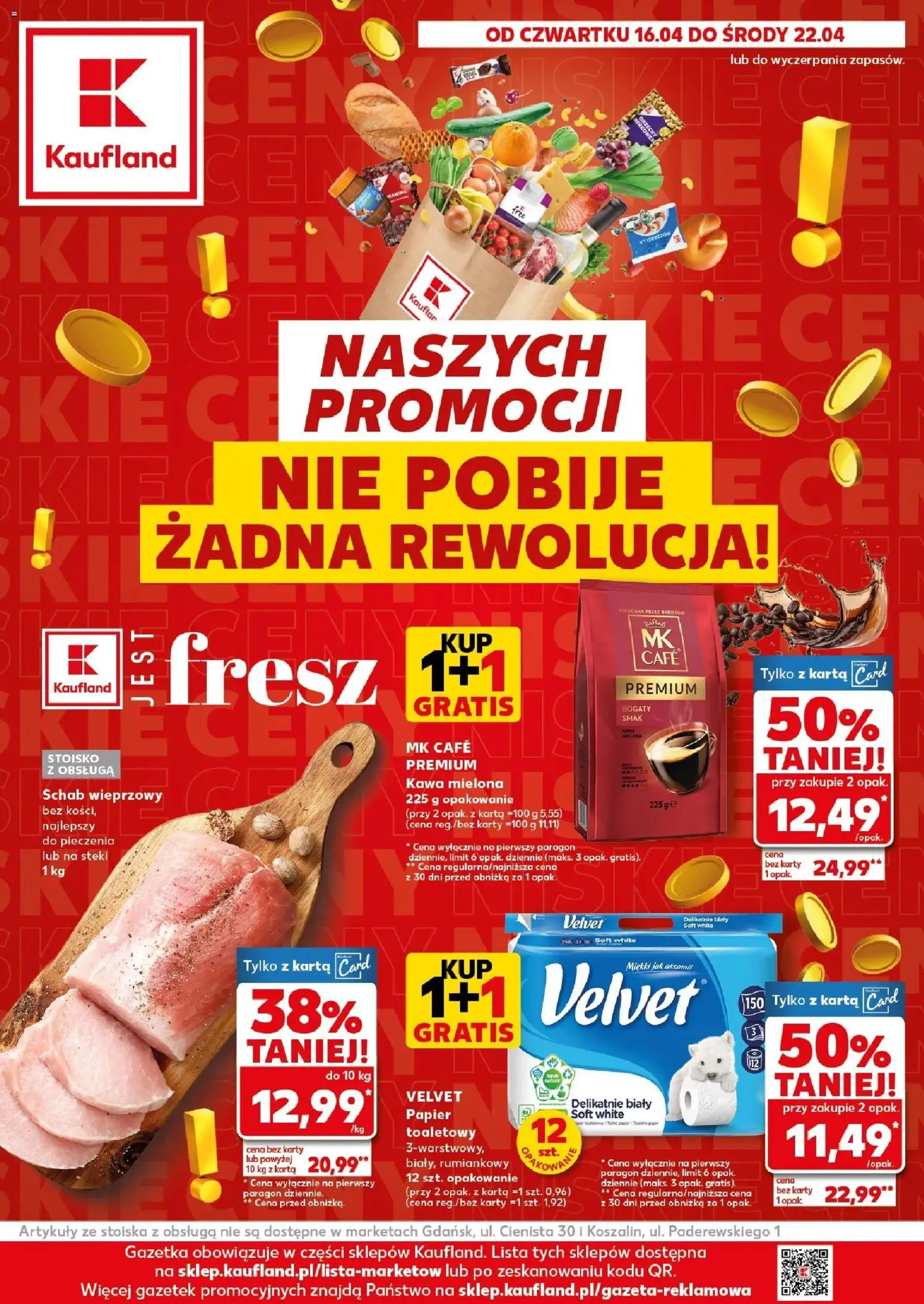 Kaufland gazetka od 16.04.2026 | Strona: 1 | Produkty: Karta, Schab, Steki, Schab wieprzowy