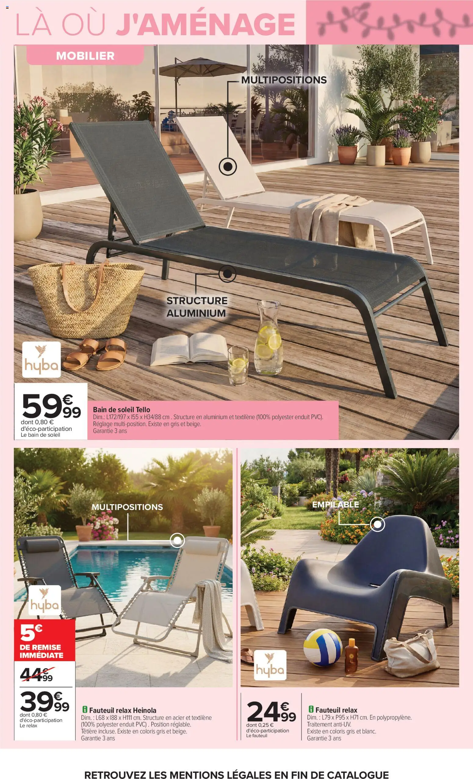 {H1} | Page: 23 | Produits: Bain de soleil, Fauteuil
