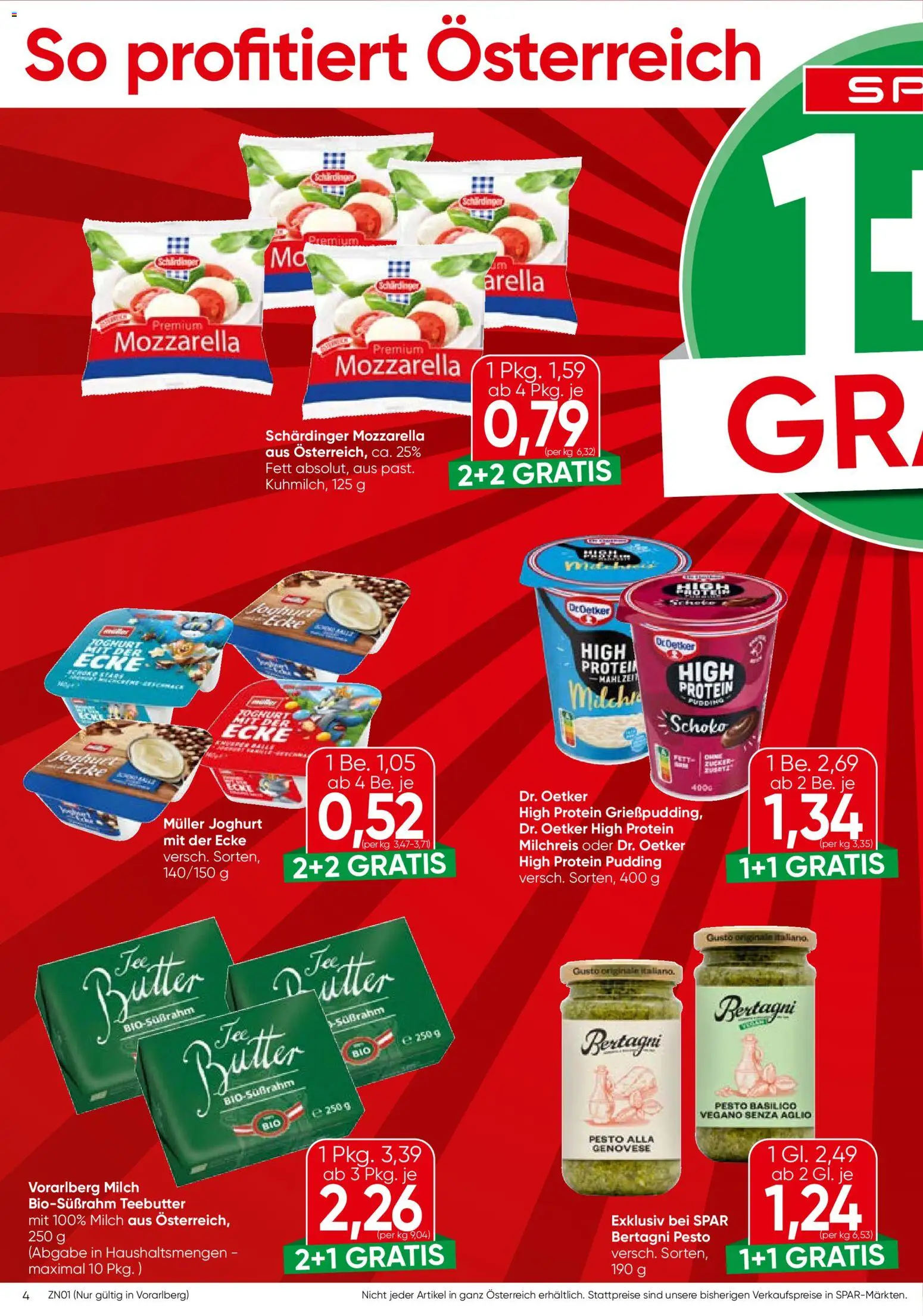 Spar - Vorarlberg gültig ab 03.06.2026 | Seite: 4 | Produkte: Milch, Joghurt