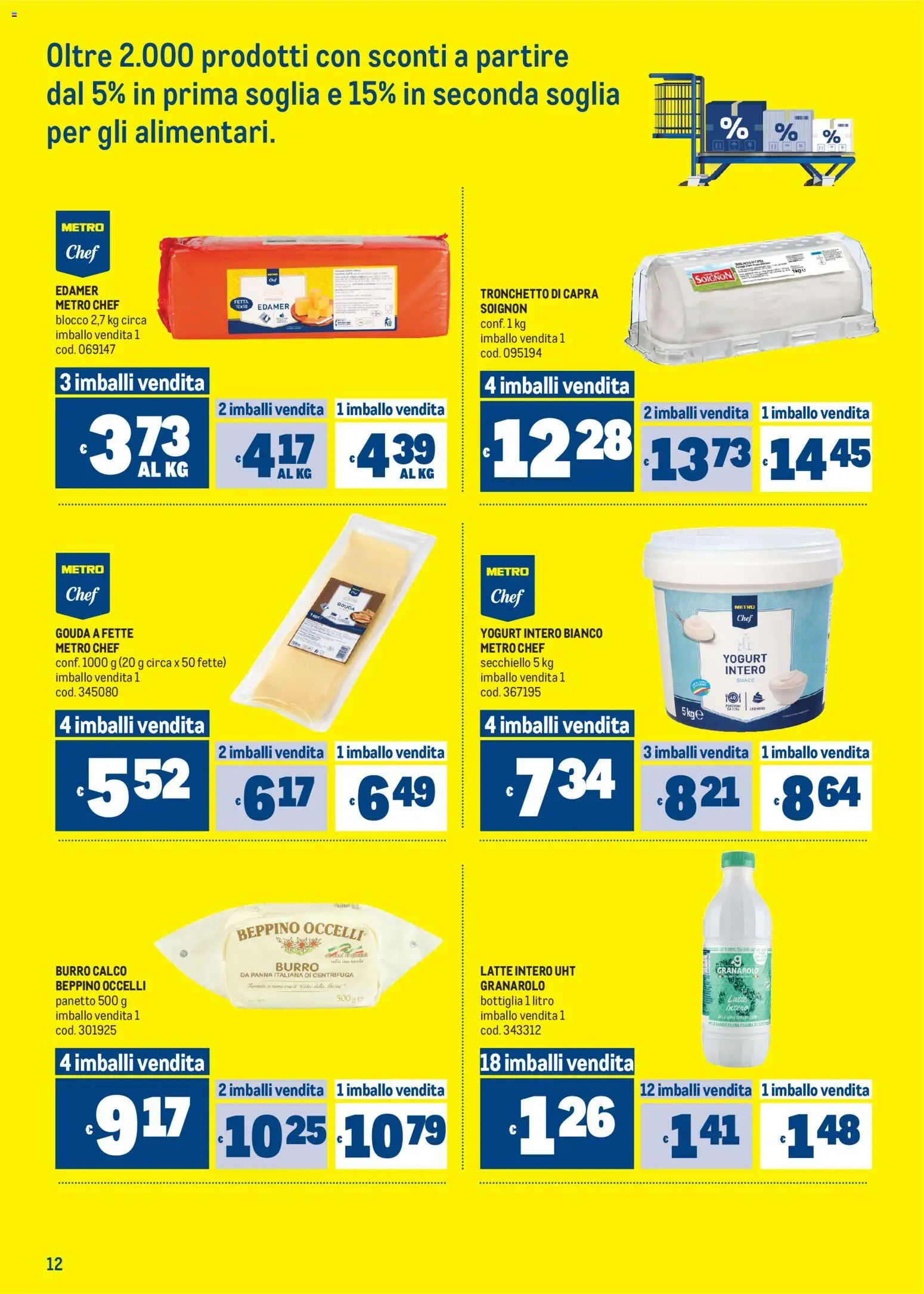 Volantino Metro del 27/08/2026 | Pagina: 12 | Prodotti: Panna, Latte, Burro, Latte intero