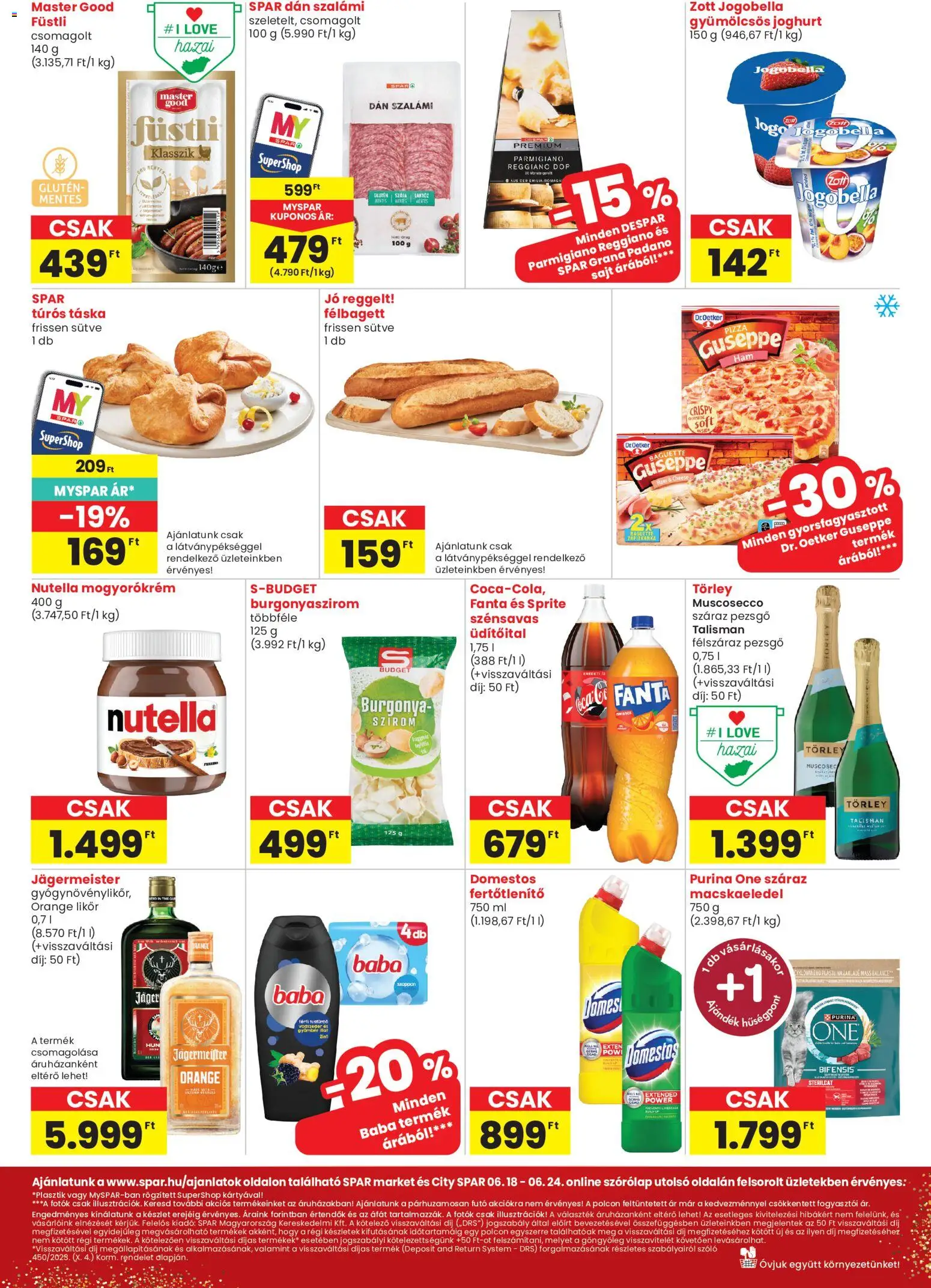 Spar Market akciós ujság - amely érvényes a következő dátumtól: 18.06.2026 | Oldal: 2 | Termékek: Nutella, Burgonyaszirom, Joghurt, Pizza