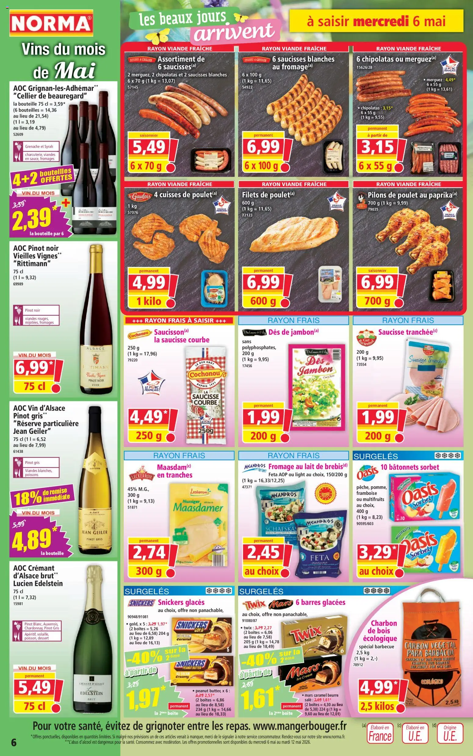 {H1} | Page: 6 | Produits: Framboise, Barbecue, Lait, Crémant d'alsace