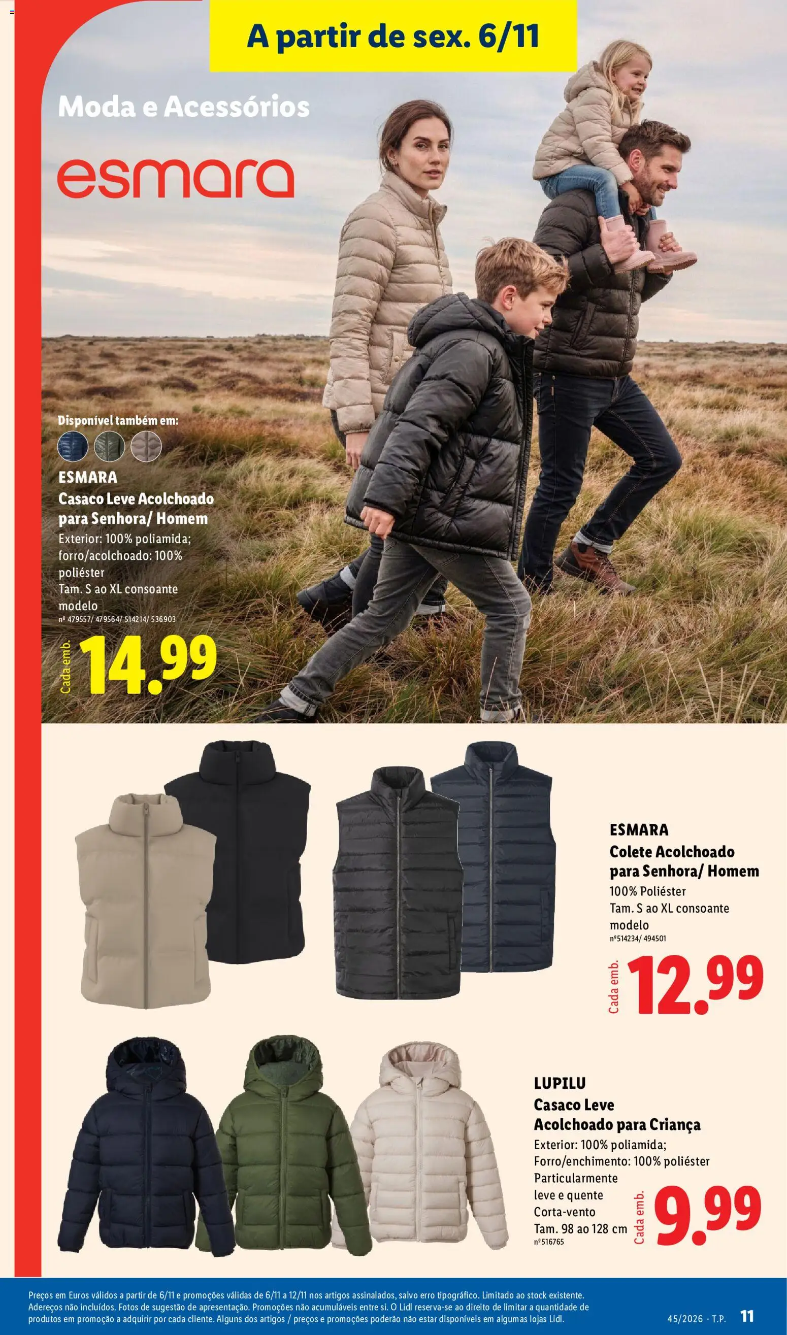 Lidl Promoções Fim de Semana │ válido de 06/11/2026 | Página: 11 | Produtos: Casaco, Colete
