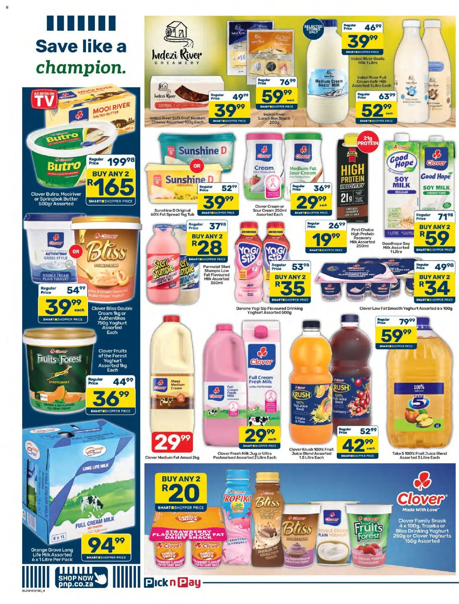 New Pick n Pay catalogue – valid from 07/10/2026 | Page: 4 | Products: Yoghurt, Protein, Butter, Kefir
