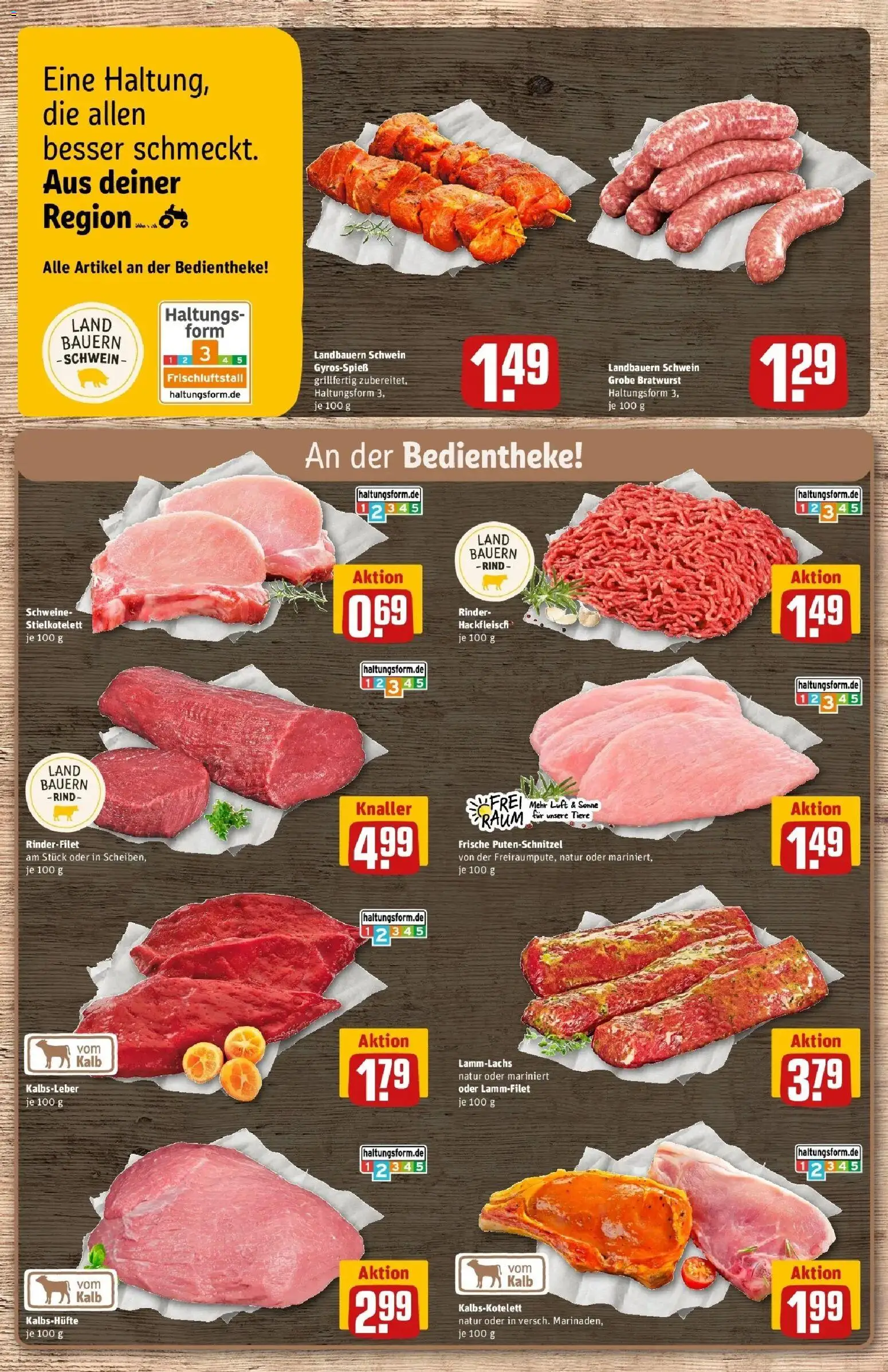REWE Prospekt ab 31.08.2026 zum Blättern » Angebote | Seite: 10 | Produkte: Rinderfilet, Kalbsleber, Putenschnitzel, Hackfleisch