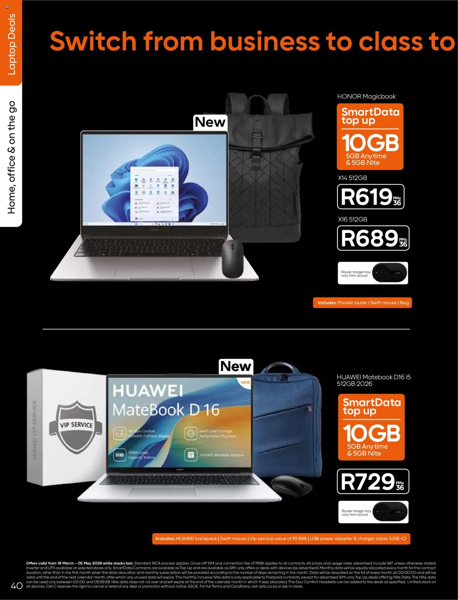 New Cell C catalogue – valid from 18.03.2026 | Page: 42 | Products: Sim, Router, Adapter, Stock