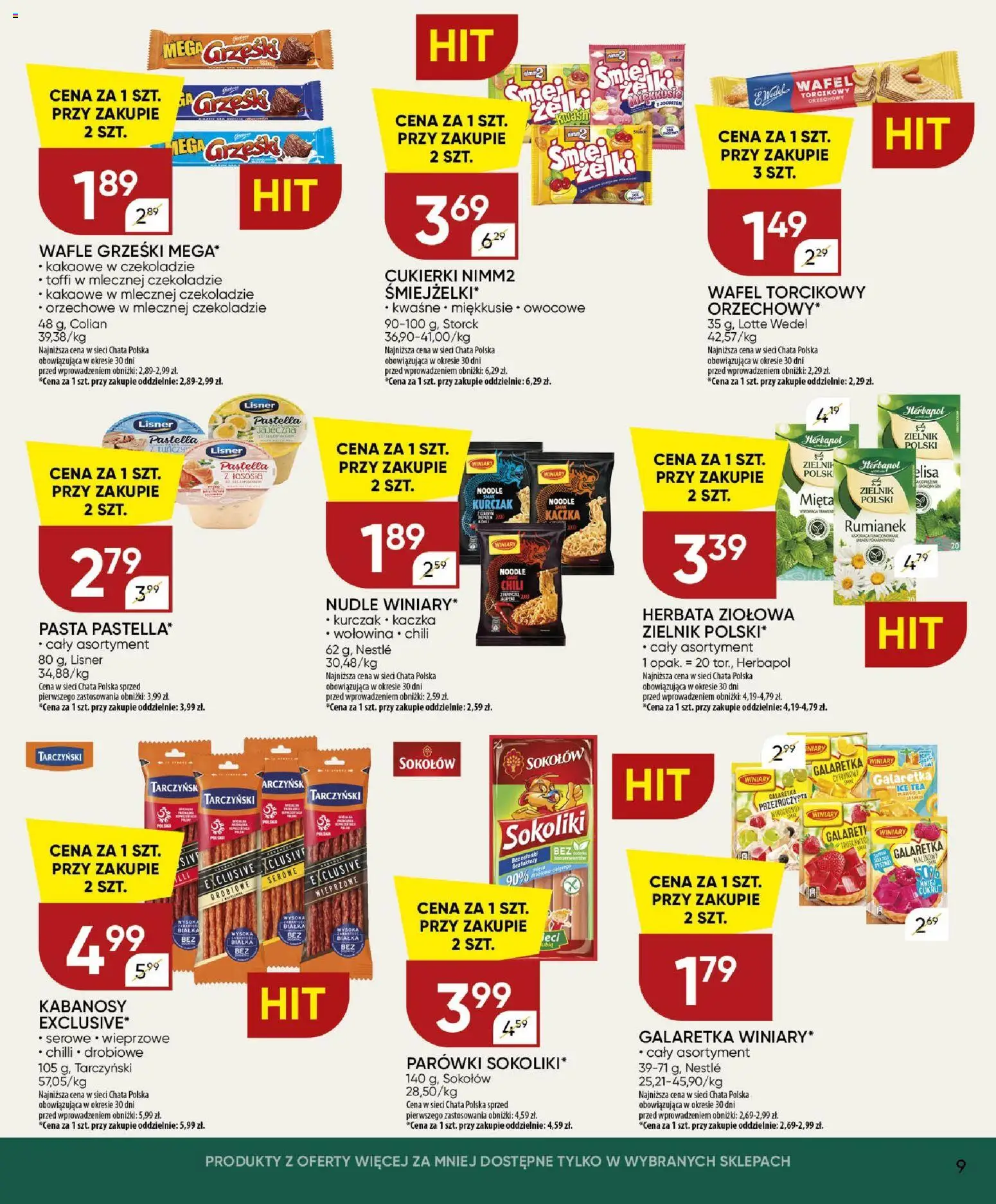 Chata Polska gazetka od 16.07.2026 | Strona: 9 | Produkty: Kurczak, Wafle, Kaczka, Kabanosy