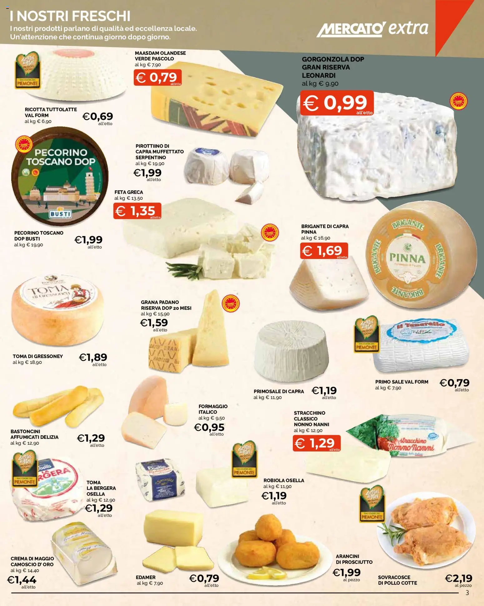 Volantino Mercatò del 24/08/2026 | Pagina: 3 | Prodotti: Sale, Stracchino, Ricotta, Feta