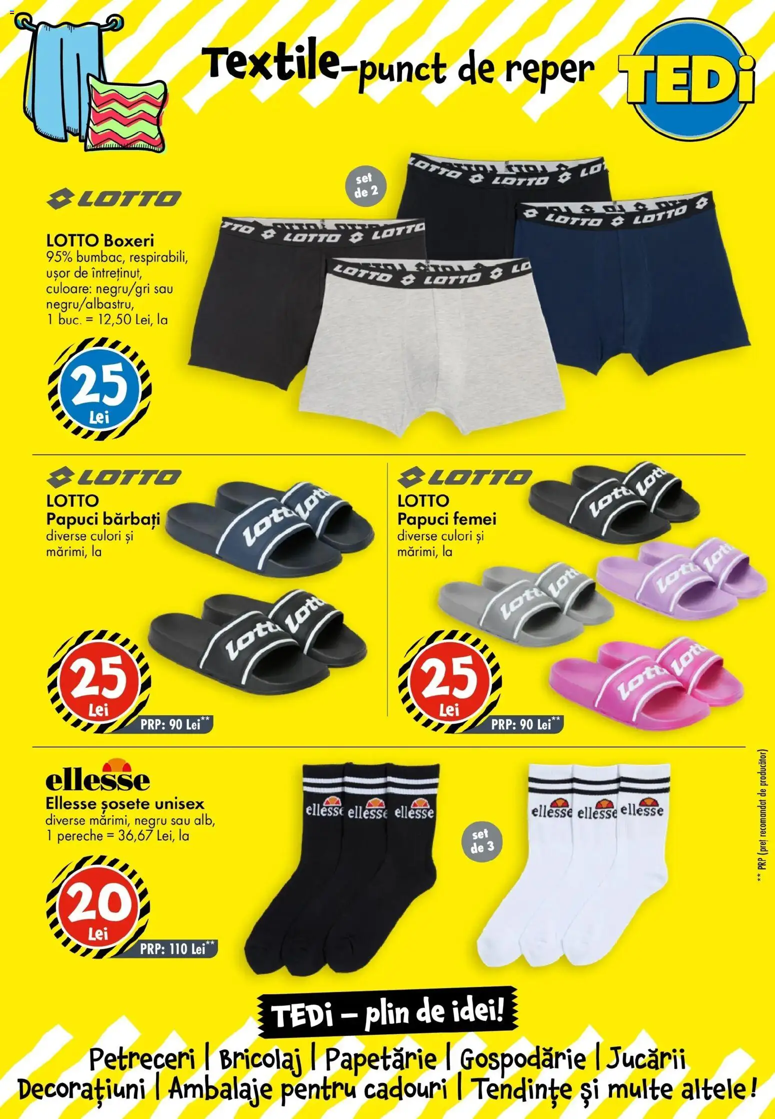 TEDi - Catalog TEDi până în data de 15.08.2026 - Oferta 09.08.2026 - 15.08.2026 | Pagină: 7 | Produse: Șosete, Boxeri, Papuci