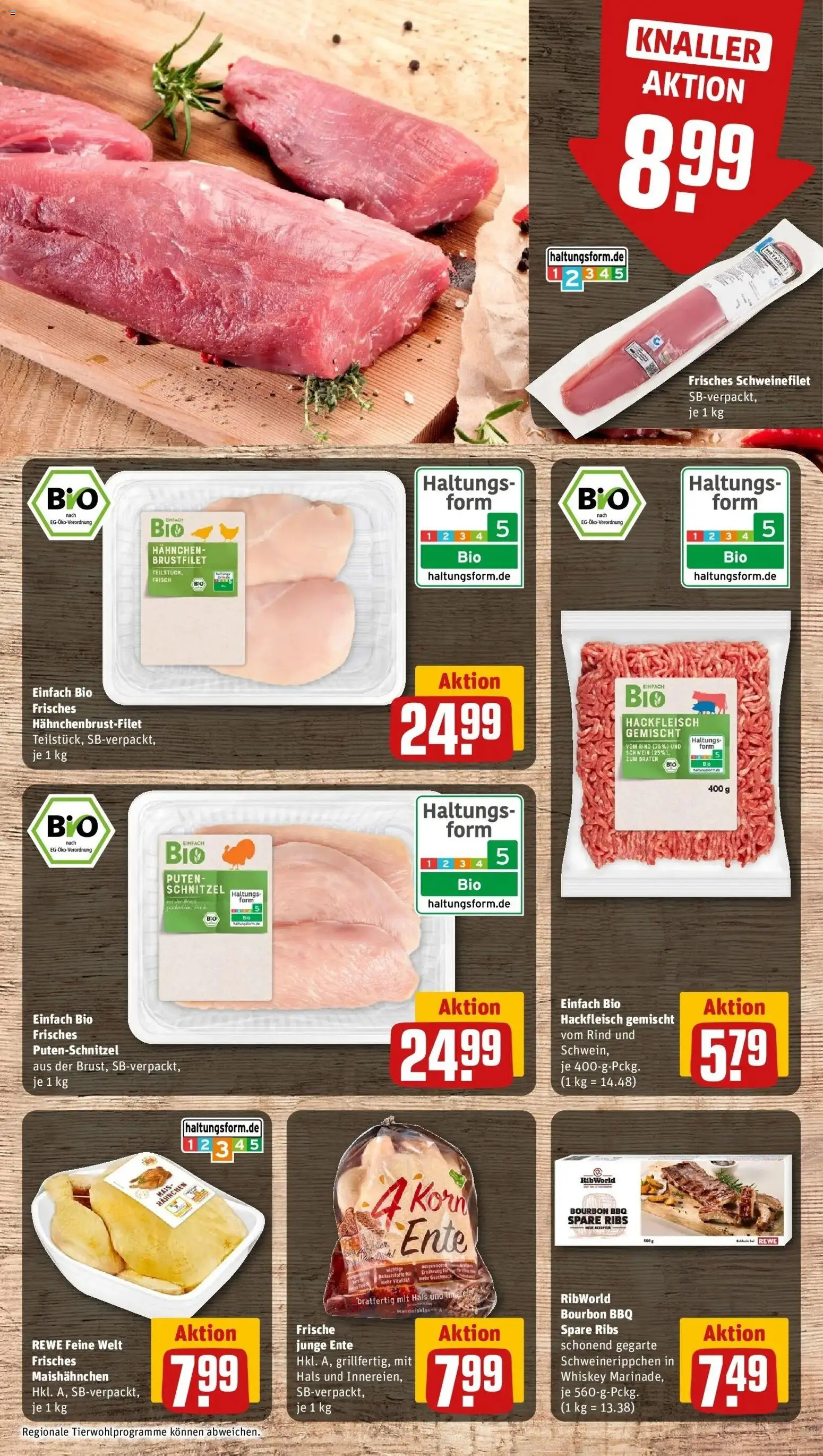 REWE Prospekt ab 28.09.2026 zum Blättern » Angebote | Seite: 14 | Produkte: Hahnchen, Spare ribs, Schnitzel, Bourbon