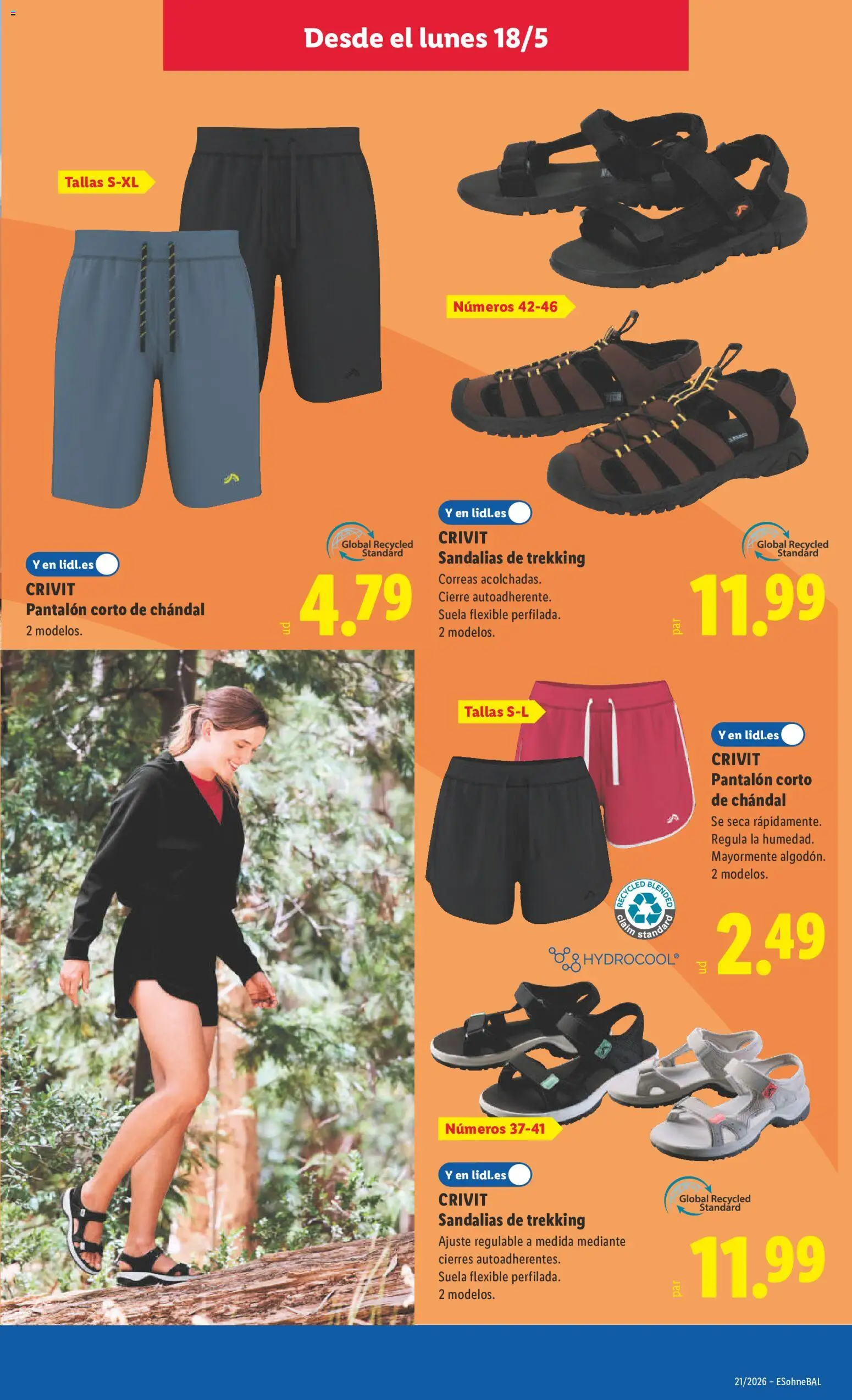 Lidl folleto de bazar │ válido desde el 18.05.2026 | Página: 9 | Productos: Sandalias, Pantalón corto