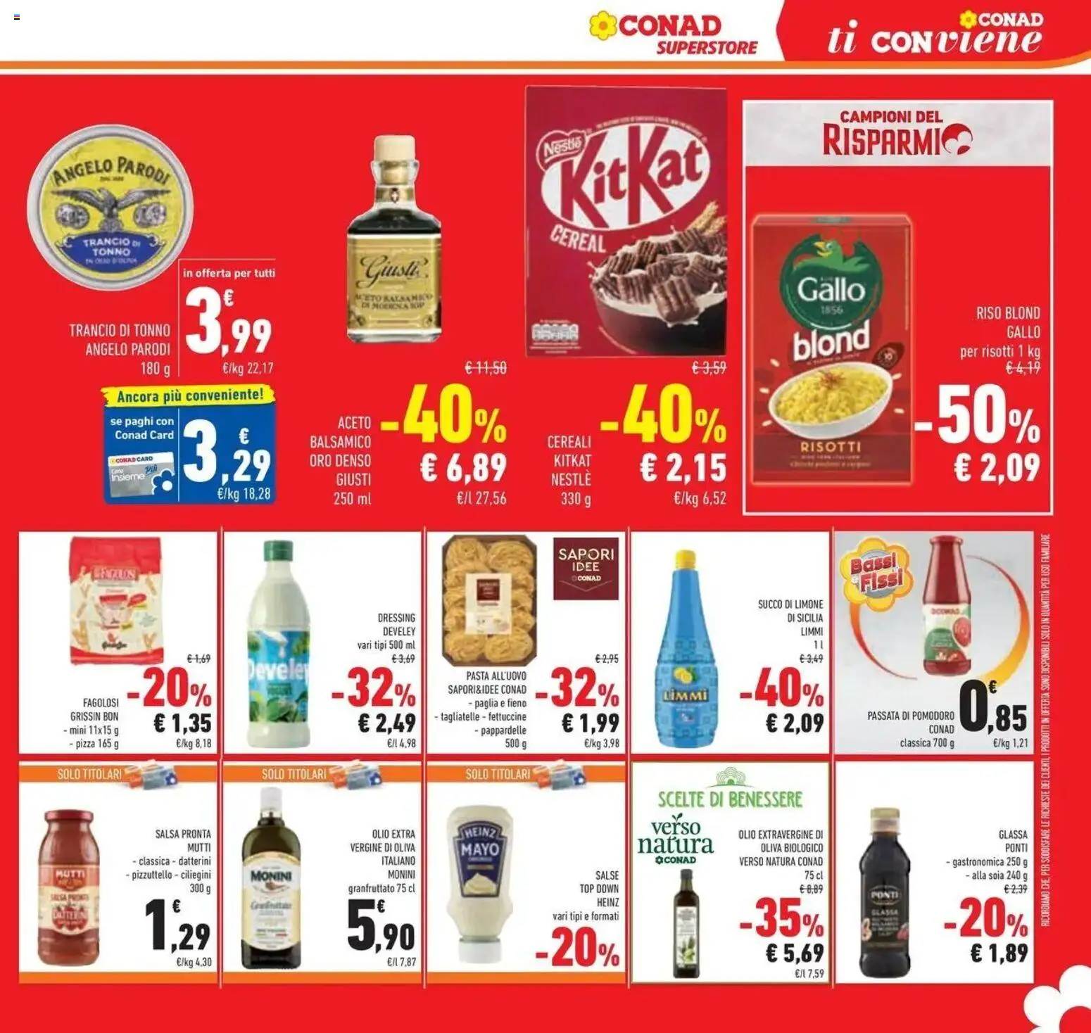 Volantino Conad dal 09/09/2026 > Anteprima | Pagina: 9 | Prodotti: Succo, Olio, Olive, Aceto