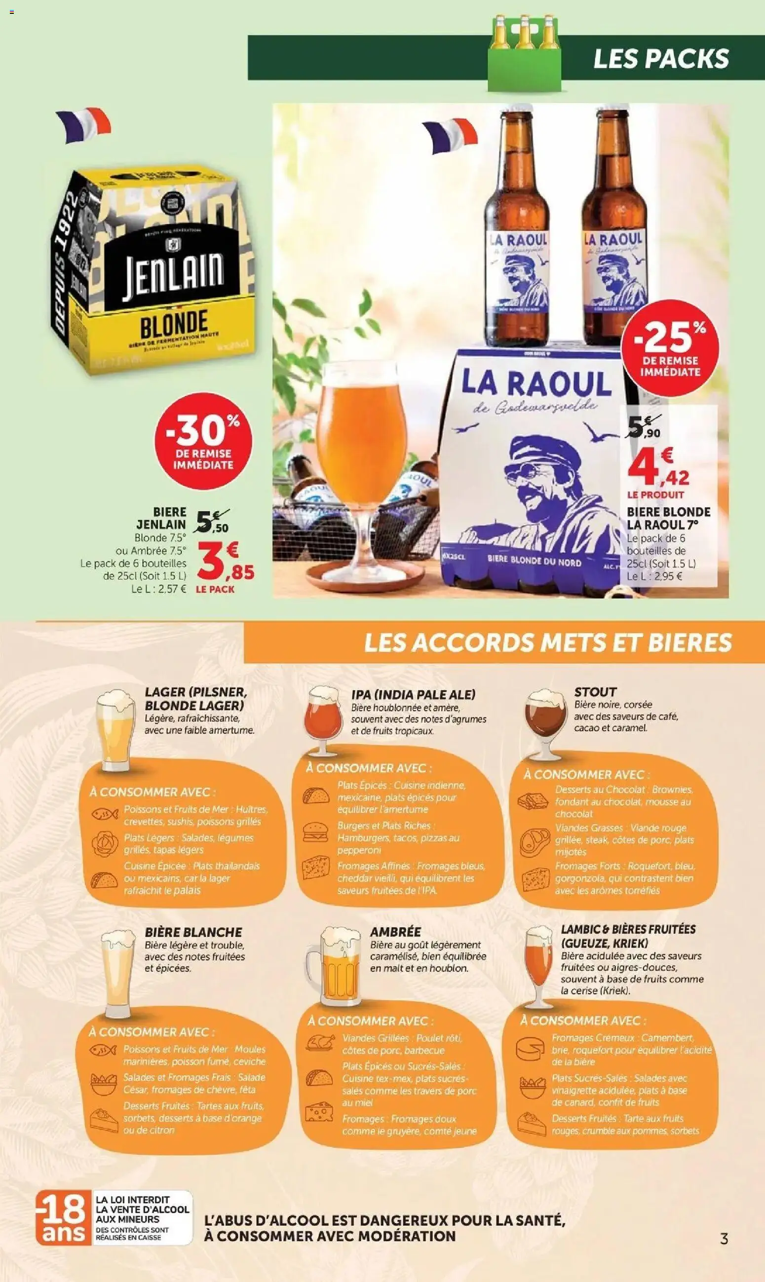 {H1} | Page: 3 | Produits: Cacao, Bière, Cheddar, Camembert