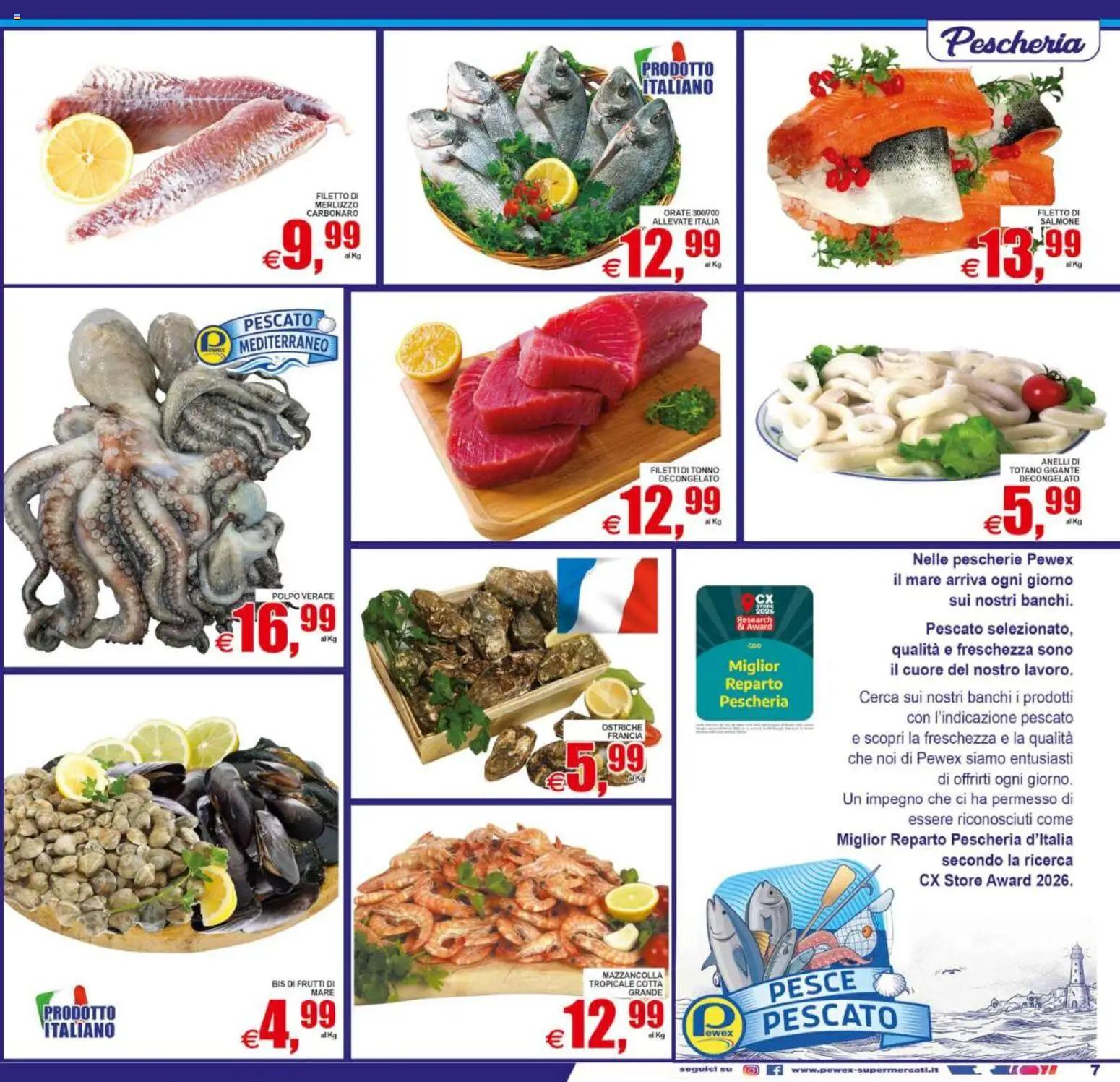 Volantino Pewex del 21/08/2026 | Pagina: 7 | Prodotti: Salmone, Merluzzo, Polpo, Tonno