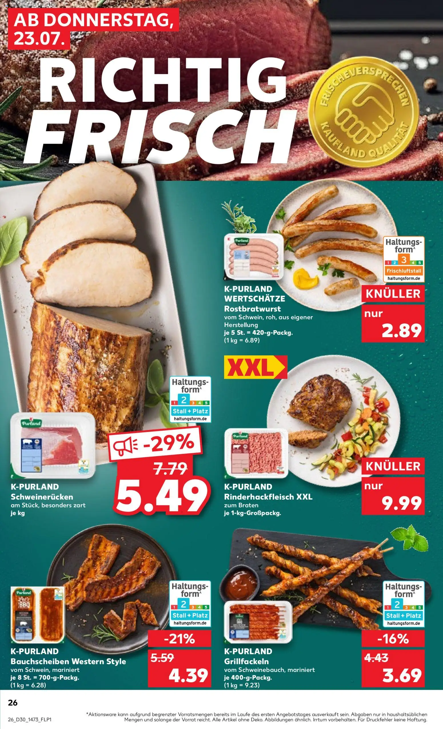 Kaufland Prospekt Potsdam – gültig ab 23.07.2026 | Seite: 26 | Produkte: Schweinerucken