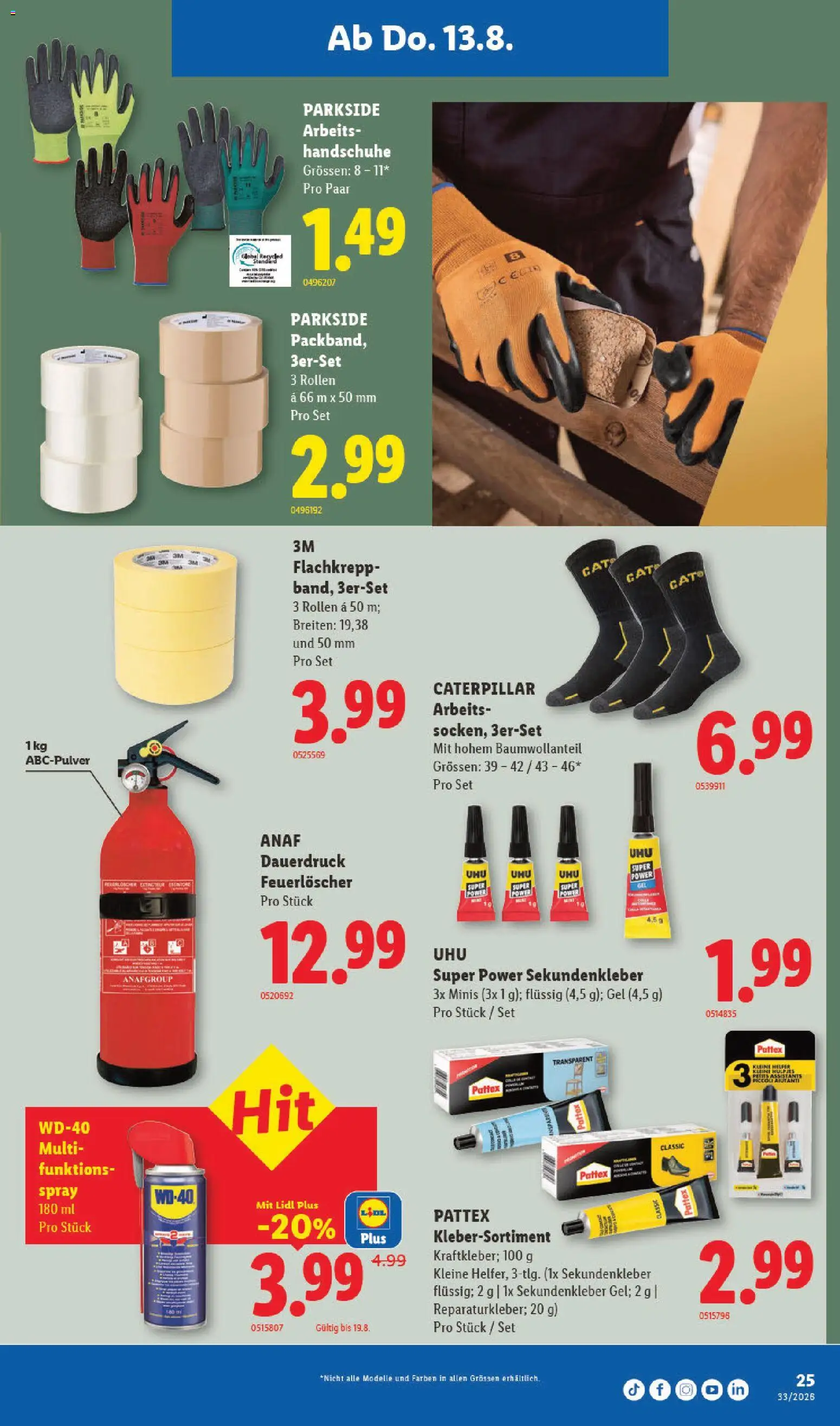 Lidl aktionen – gültig ab 13.08.2026 | Seite: 29 | Produkte: Handschuhe