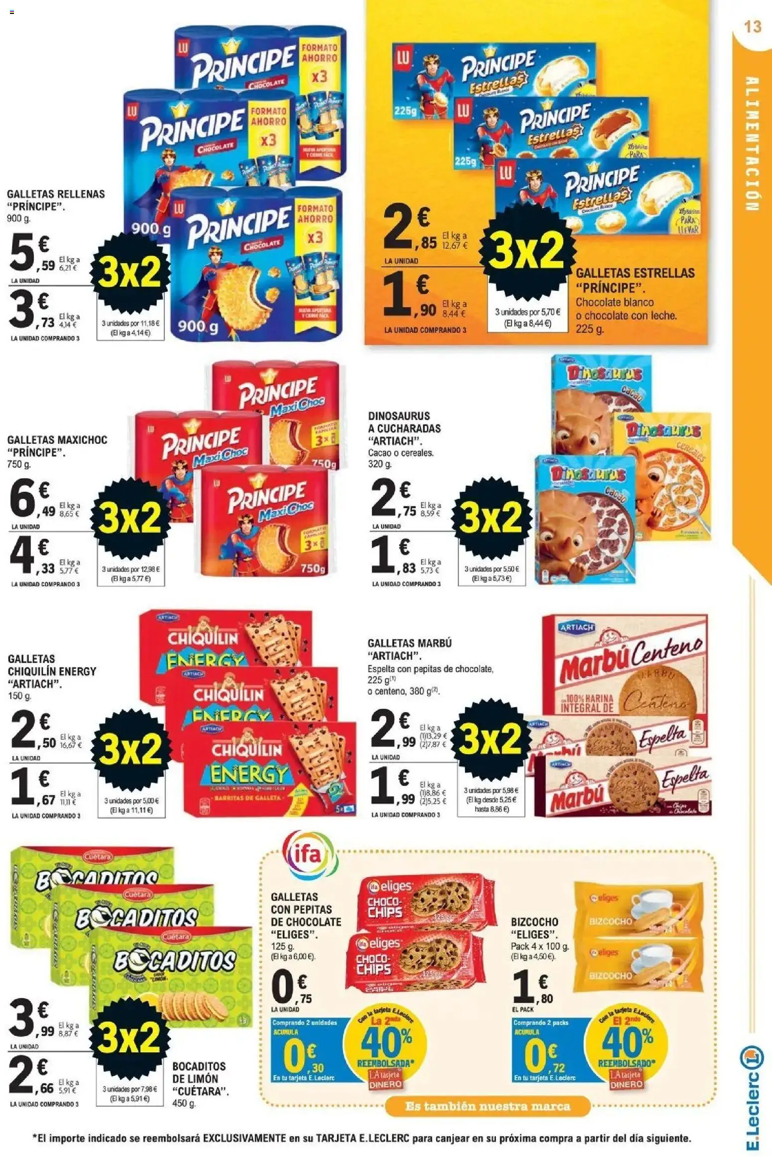 E.Leclerc Megames 3X2 21/10/2026 - 01/11/2026 | Página: 13 | Productos: Limón, Galletas, Bizcocho, Galletas rellenas