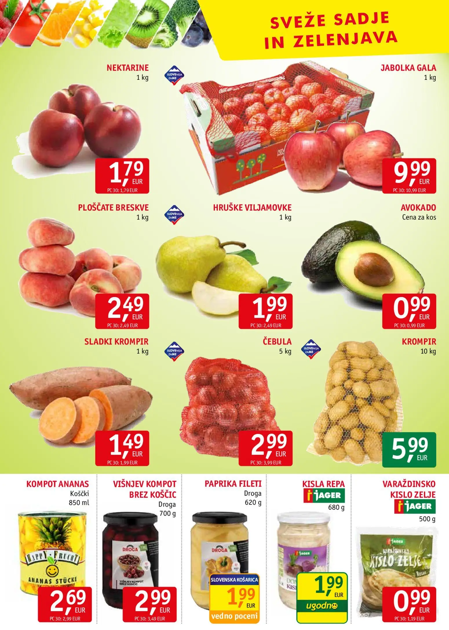 Novi Jager katalog ponudbe – veljaven od 02.09.2026 | Stran: 8 | Izdelki: Kos, Avokado, Cebula, Sadje