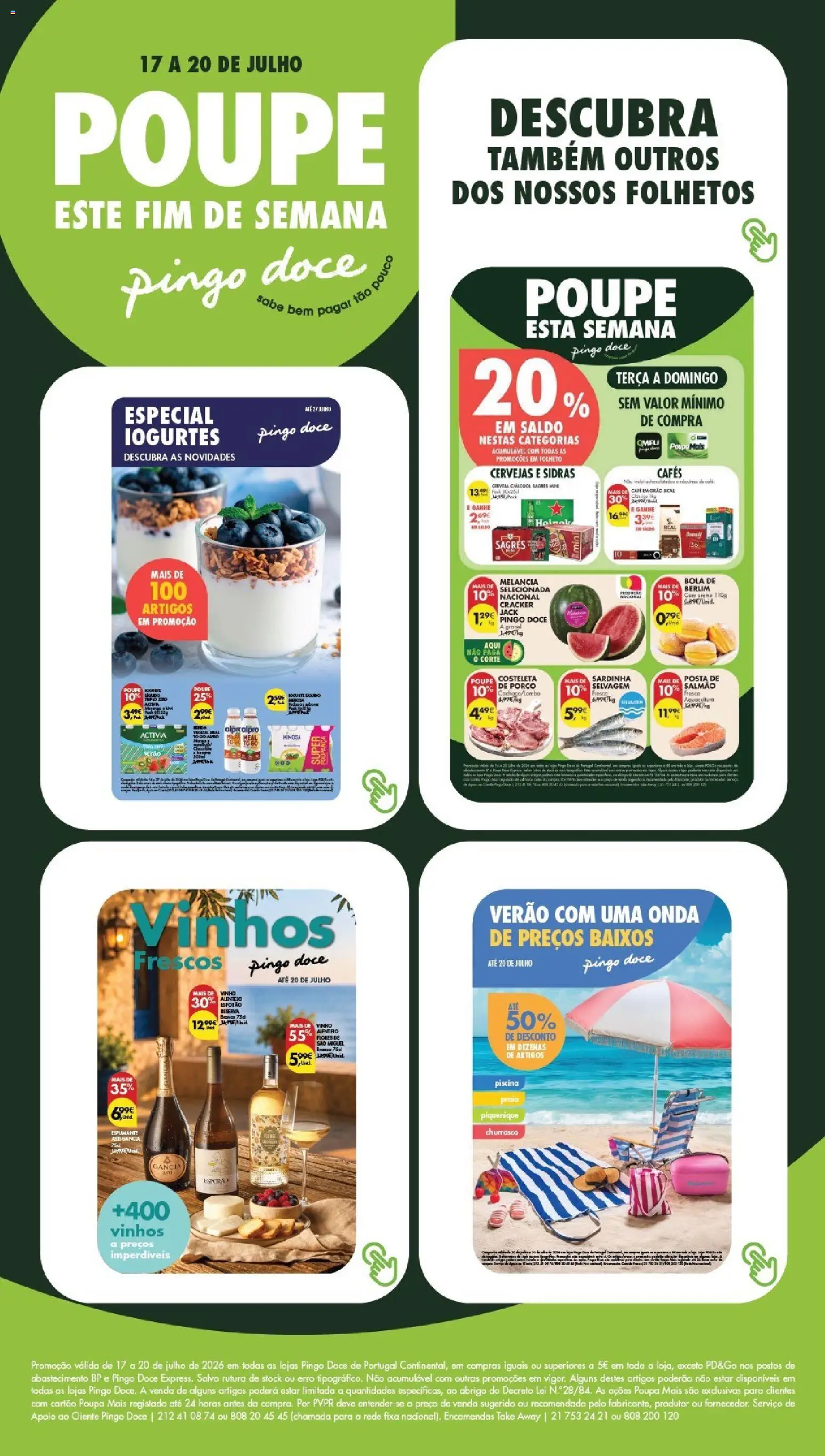 Pingo Doce Poupe este Fim de Semana │ válido de 17/07/2026 | Página: 24 | Produtos: Piscina, Espumante, Iogurtes, Vinho