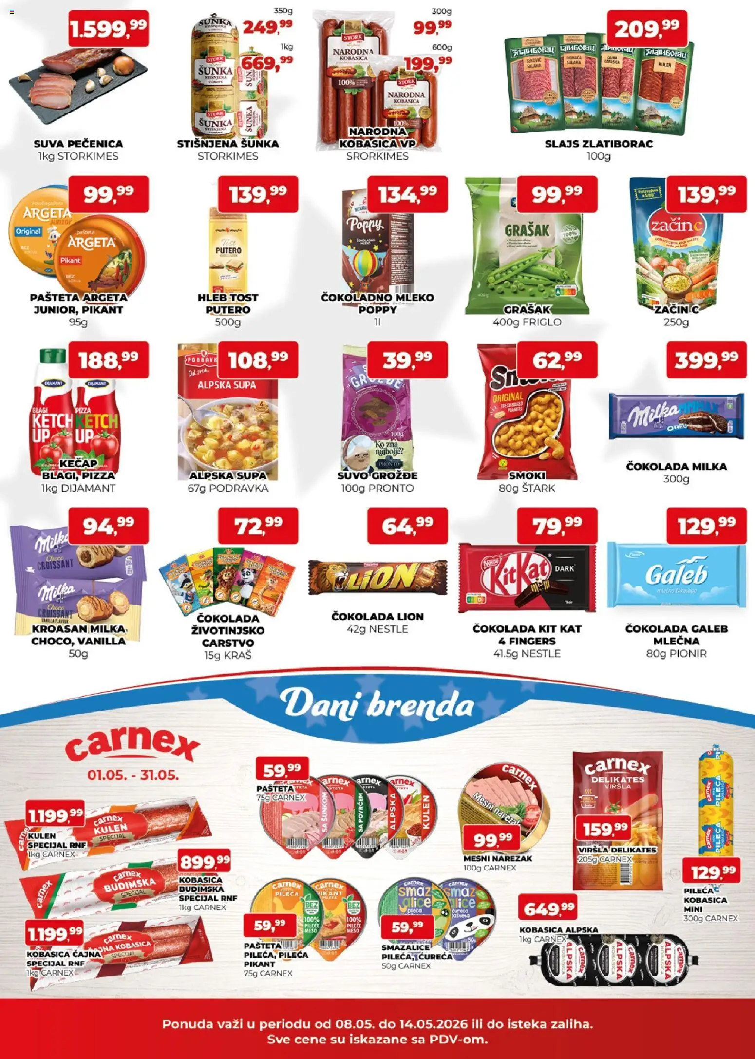 Plus Cash & Carry katalog - važi od 08.05.2026 | Strana: 2 | Proizvode: Čokoladno mleko, Kulen, Salama, Kobasica