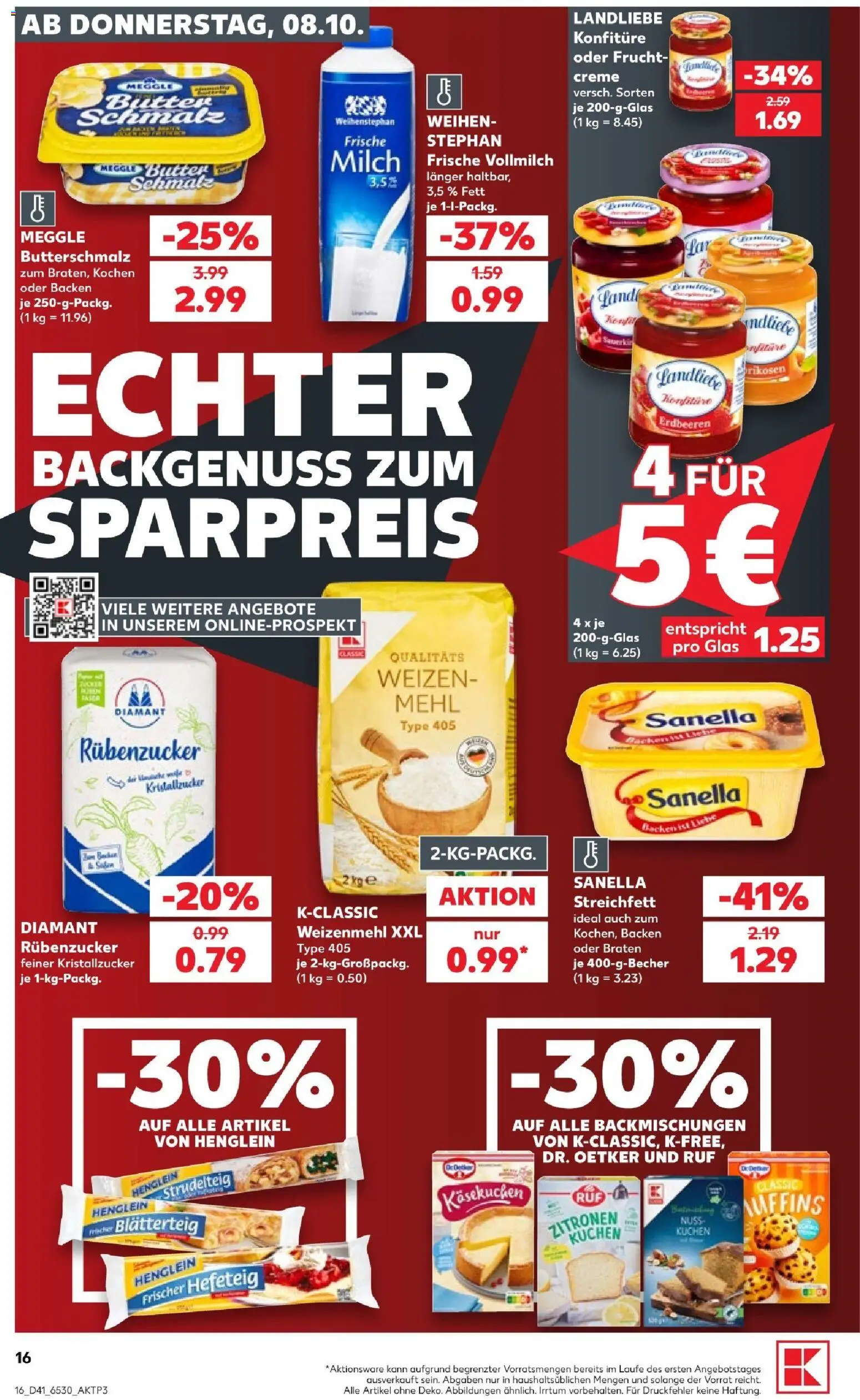 Kaufland Prospekt Berlin – gültig ab 08.10.2026 | Seite: 18 | Produkte: Mehl, Milch, Weizenmehl, Zitronen