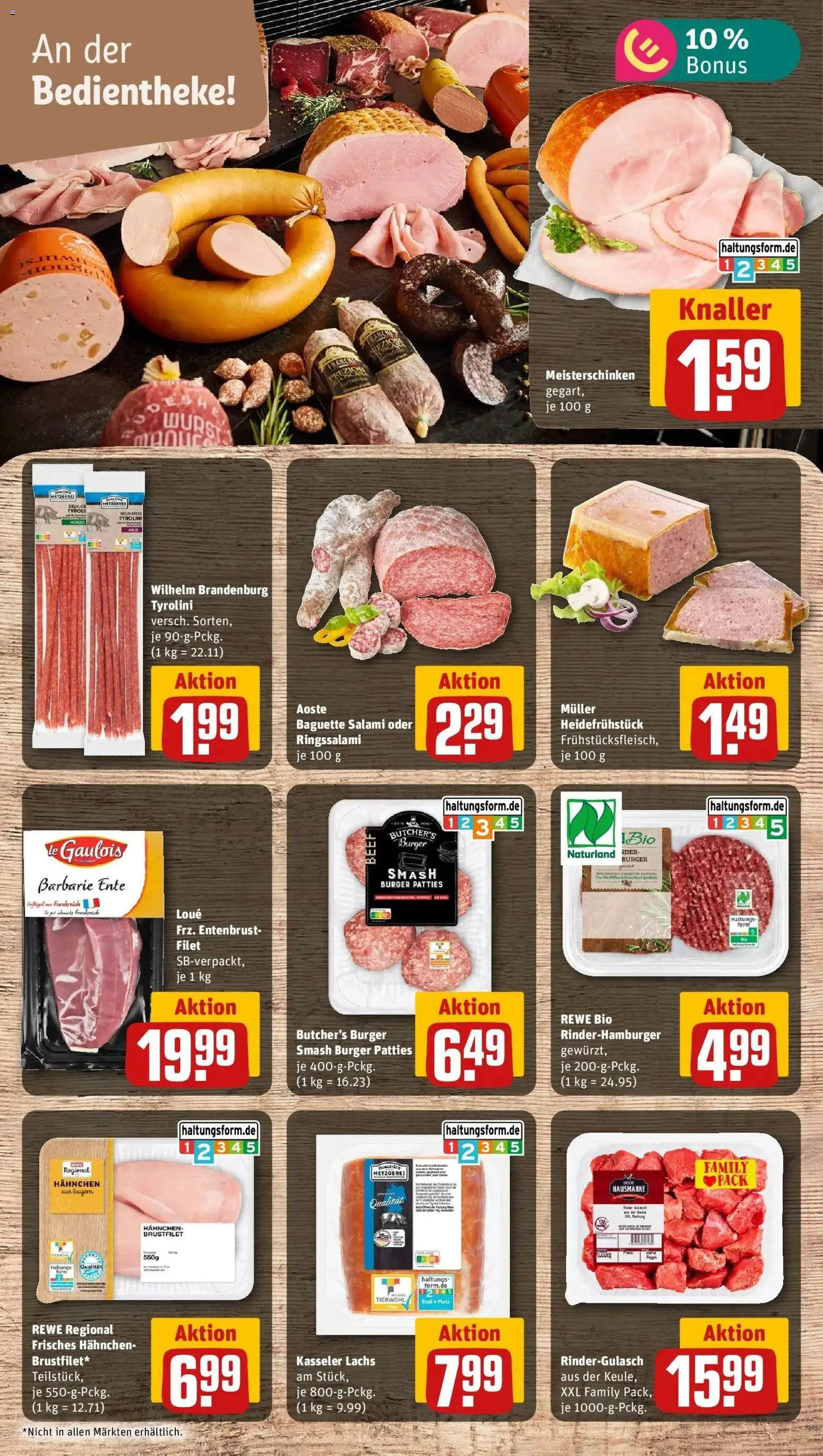 REWE Prospekt ab 12.10.2026 zum Blättern » Angebote | Seite: 7 | Produkte: Hahnchen, Burger, Baguette, Lachs